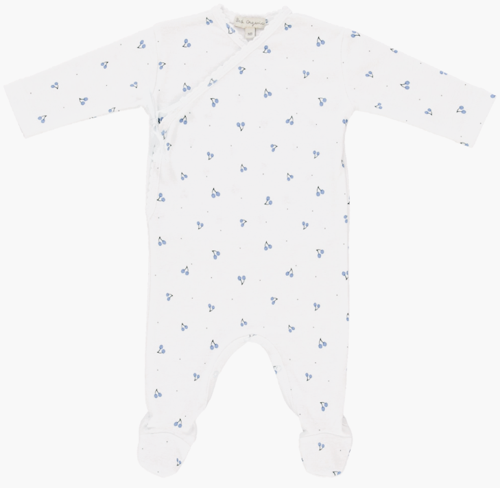 BEBE ORGANIC Noah Wrap Overalls for Newborn to 9 Months - Soft Cotton Baby Romper for Comfortable Playtime & Photo Shoots