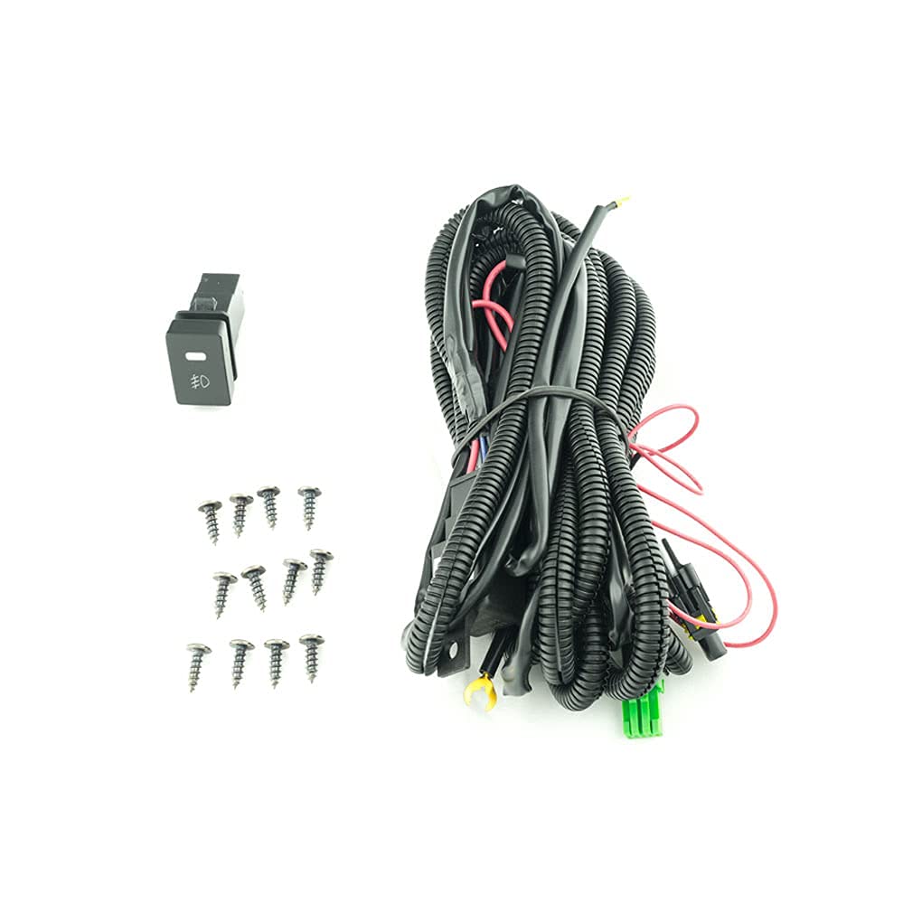 2017-2019 Honda CRV Fog Light Assembly Kit - Chrome Trim Replacement with Wiring Harness, Switch & Bezel (Includes Halogen Bulbs) | Perfect for Off-Road Driving & Night Visibility