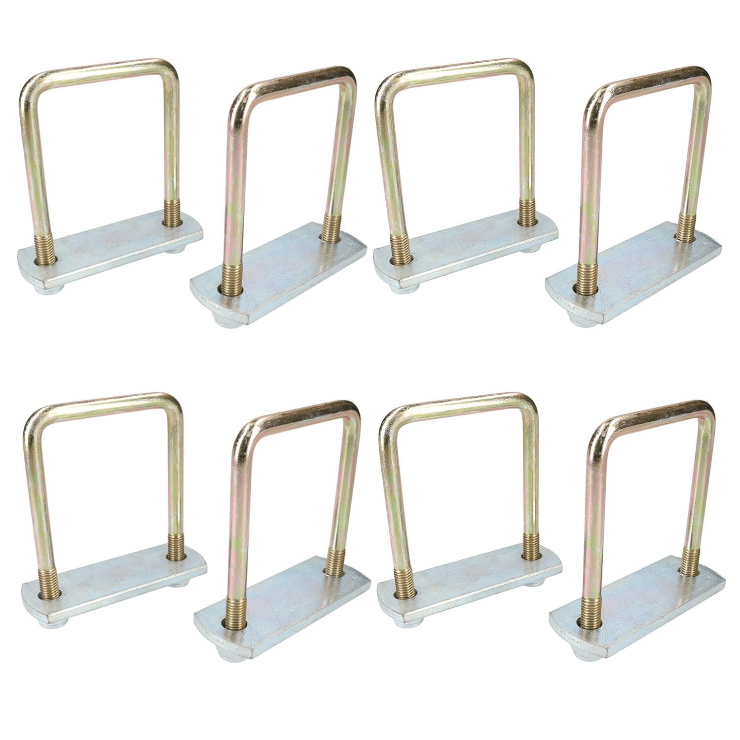 8 Pack M10 70mm x 100mm Heavy Duty U-Bolt and N-Bolt Kit with Steel Plates & Nuts - High Tensile Strength for Automotive, Marine, and Construction Applications
