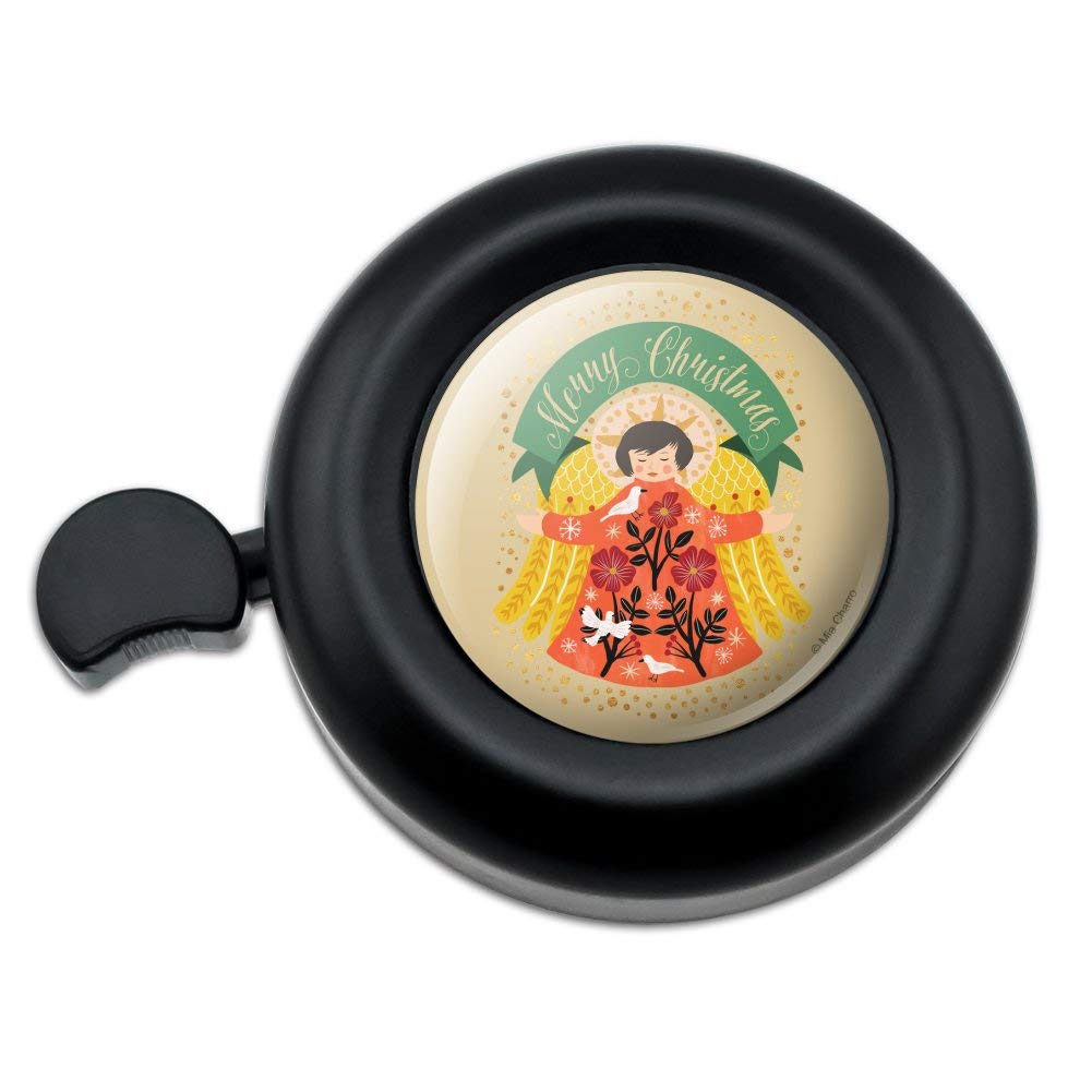Merry Christmas Angel Bicycle Handlebar Bell - Festive Bike Accessory for Holiday Rides & Cycling Safety | Perfect for Christmas Decorations, Gift Giving & Winter Cycling