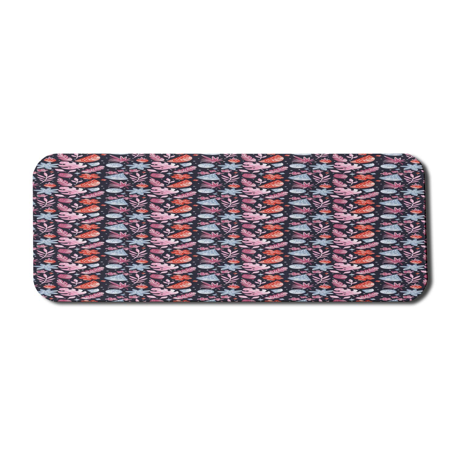 Ambesonne Grunge Computer Mouse Pad - Sketchy Fruits & Botanical Plants Design, Non-Slip Rubber Base, Large 31