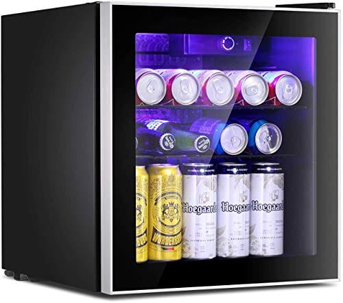 Antarctic Star 1.6cu.ft Mini Fridge with Glass Door - 75 Can Beverage Cooler for Beer, Soda & Wine - Compact Refrigerator with Removable Shelves for Home, Office, Bar or Dorm Room - Perfect for Parties, Entertaining & Small Spaces