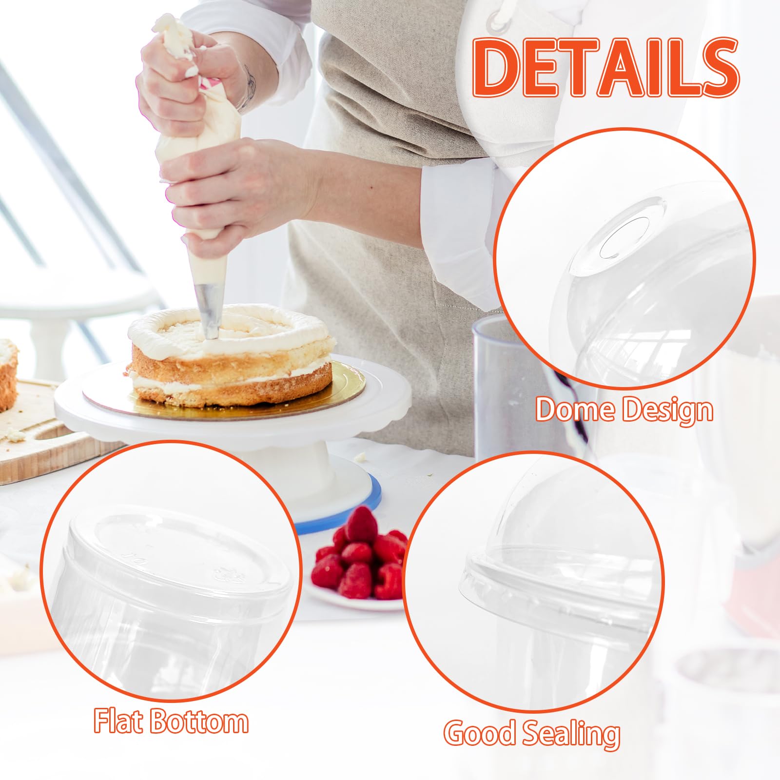 50 Pcs 8 OZ Clear Disposable Plastic Cups with Dome Lids - Mini Parfait Dessert Containers for Ice Cream, Cake, Fruit, Pudding, Jello Shots, Drinks, Yogurt, Soups, Salads & Snacks - Perfect for Parties, Catering, Restaurants & Home Use