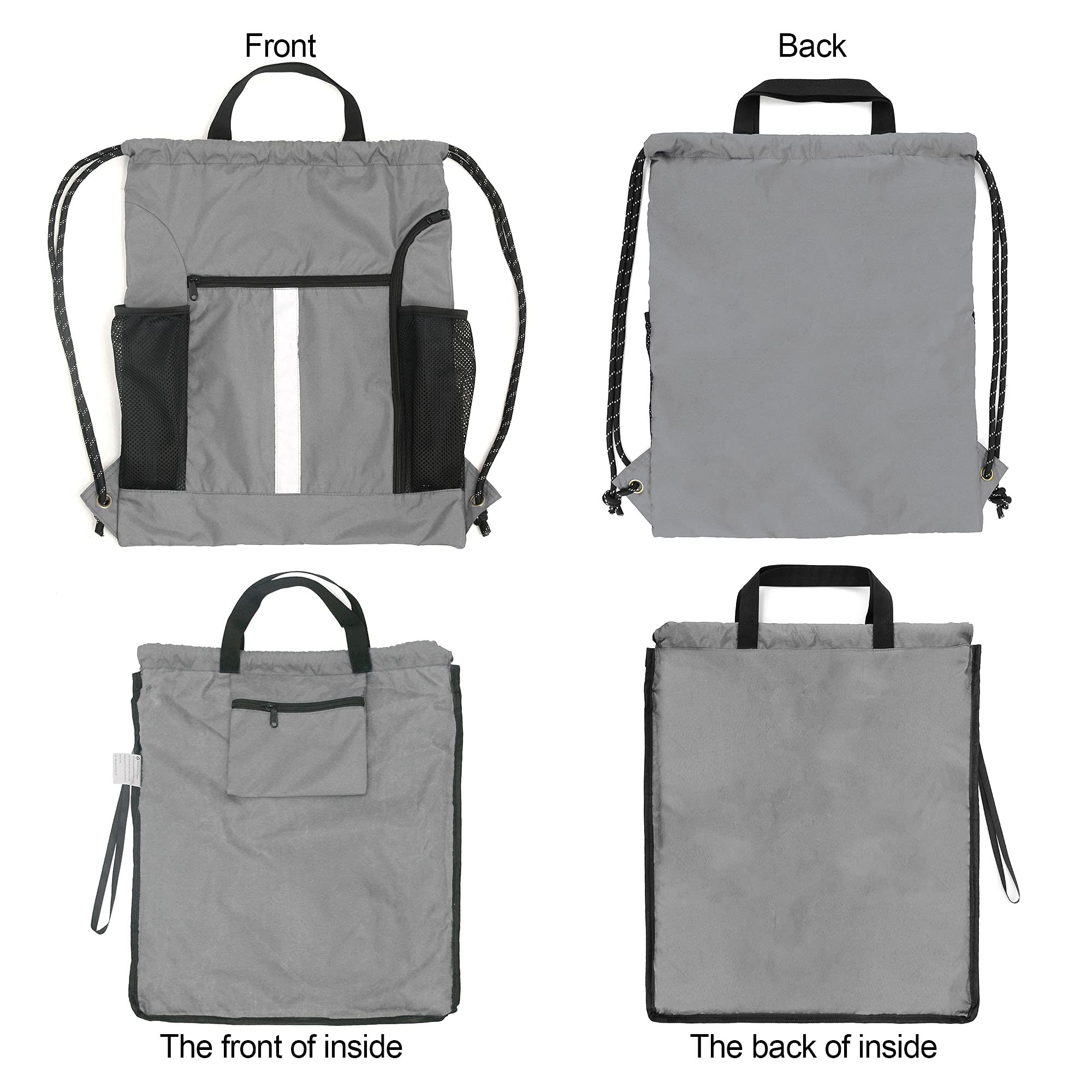 BeeGreen Drawstring Backpack - Lightweight Sports Gym Bag with Shoe Compartment & Dual Water Bottle Pockets | Perfect for Workouts, Travel, and Outdoor Activities