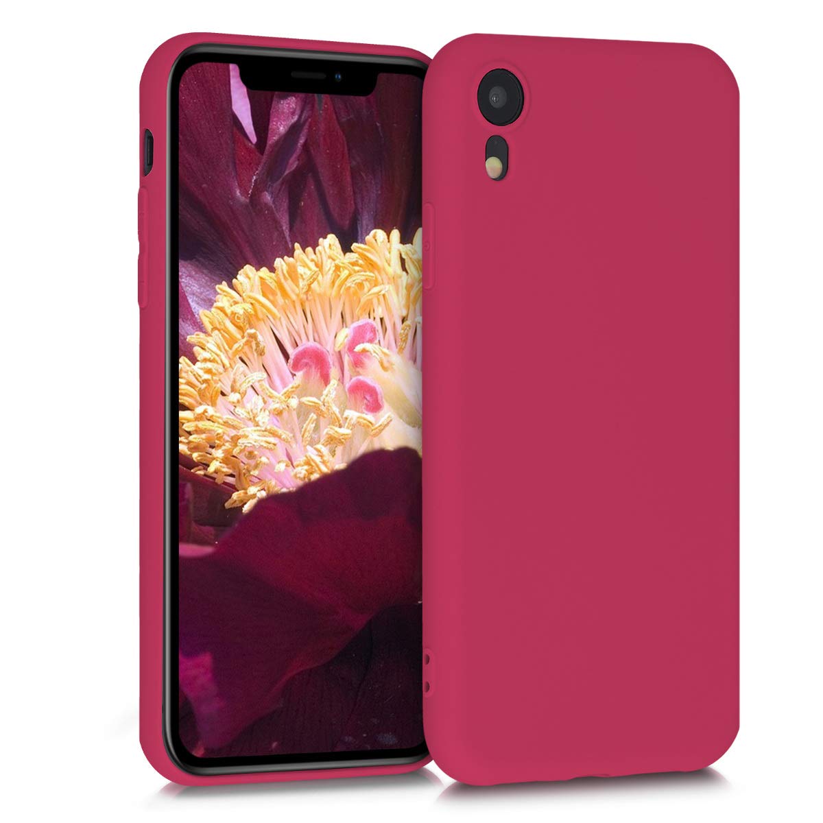 kwmobile TPU Case for Apple iPhone XR - Slim Flexible Protective Phone Cover - Pomegranate Red - Perfect for Everyday Use & Drop Protection