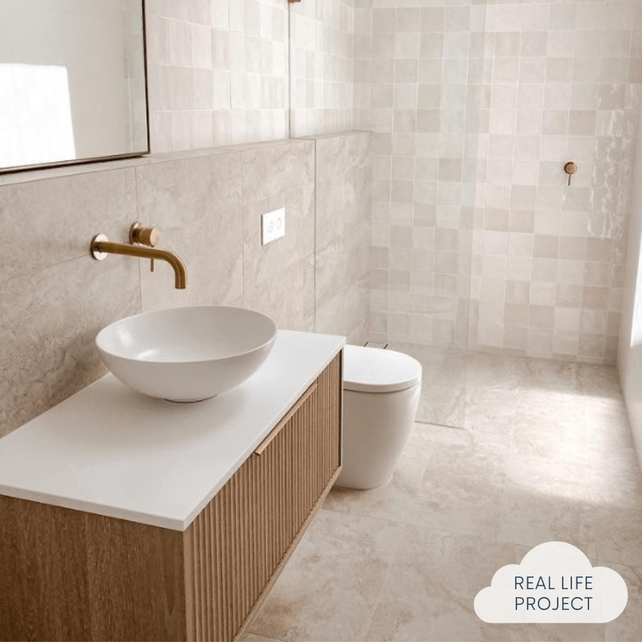 Byron Travertine Look Ivory Matte Tile - Premium Ceramic Floor & Wall Tile for Bathroom, Kitchen, and Living Room Renovation
