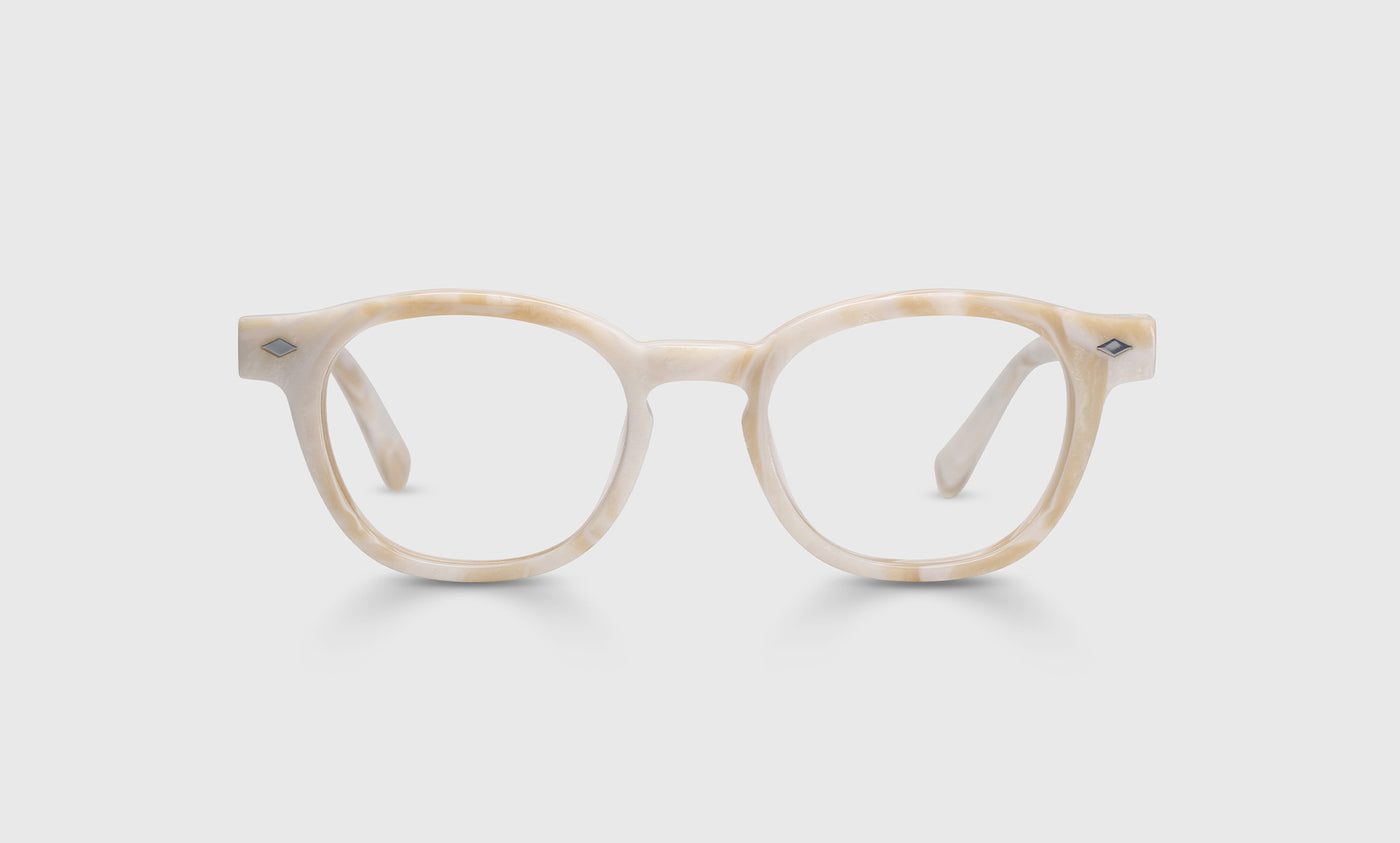 Bitty Witty Color 87 White Marble Acetate Eyeglass Frames - Lightweight & Durable for Women & Men - Perfect for Reading, Work, and Everyday Fashion