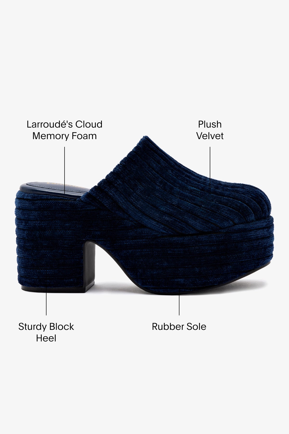 Miso Platform Clog Shoes - Comfortable Slip-On Clogs for Women in Midnight Velvet | Perfect for Home, Garden & Casual Wear