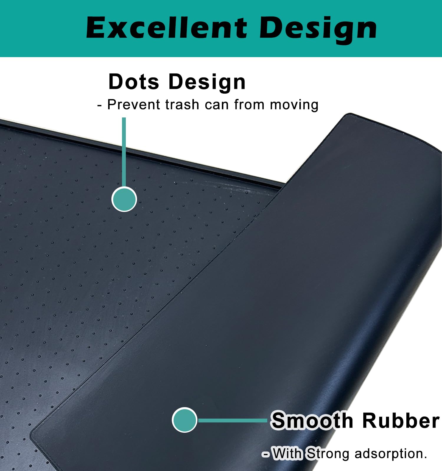 Waterproof Silicone Trash Can Mat with Raised Edge - 11.8