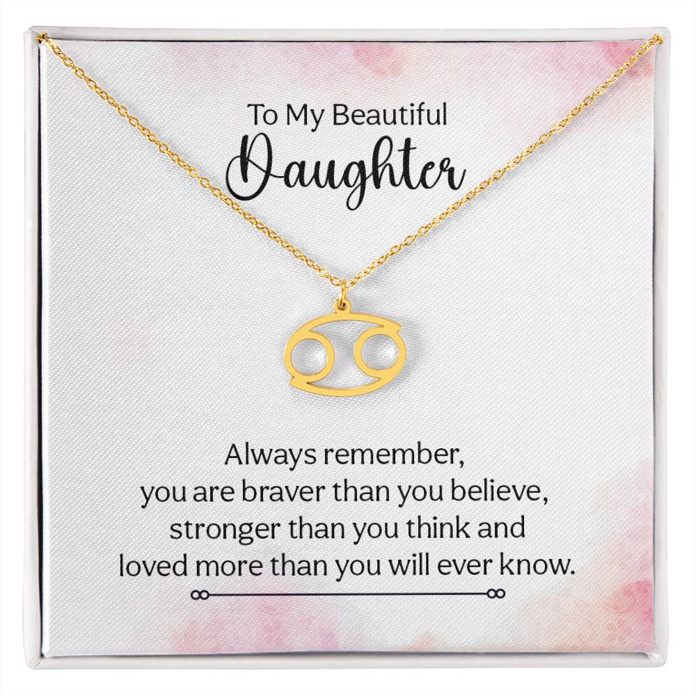 Zodiac Necklace for Daughter - Stainless Steel or Gold Finish Birthday Gift from Mom - Perfect for Birthdays, Graduation & Special Occasions
