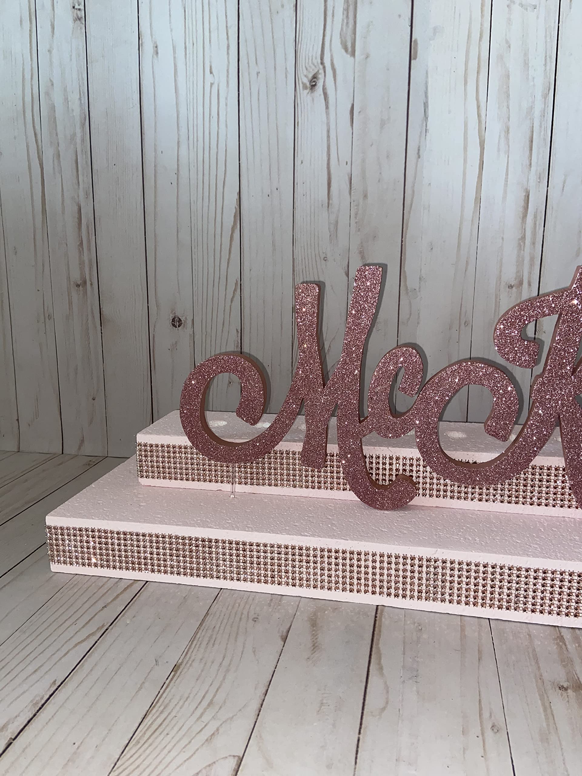 Sweet 16 Candelabra - Elegant Bar Mitzvah & Bat Mitzvah Name Stand for Candle Ceremony | Glitter Personalized Candle Holder Board | Perfect for Birthday Celebrations & Religious Events