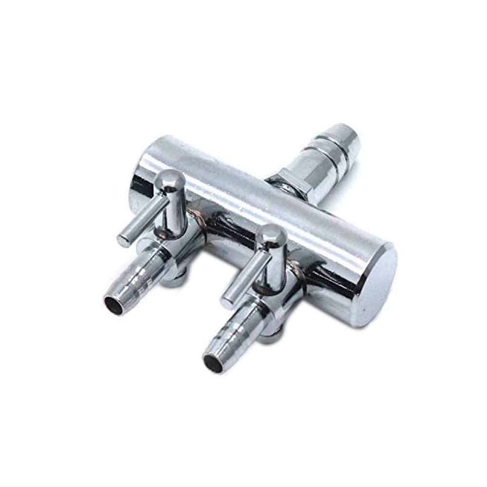 Stainless Steel 2-Way Air Flow Control Valve for Aquarium Fish Tank - Adjustable Air Pump Splitter & Distributor - Perfect for Oxygenation & Multiple Tank Setups