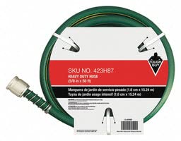 Tough Guy 423H87 - 50ft Heavy Duty Cold Water PVC Garden Hose, Green | Perfect for Lawn Care, Car Washing & Outdoor Cleaning