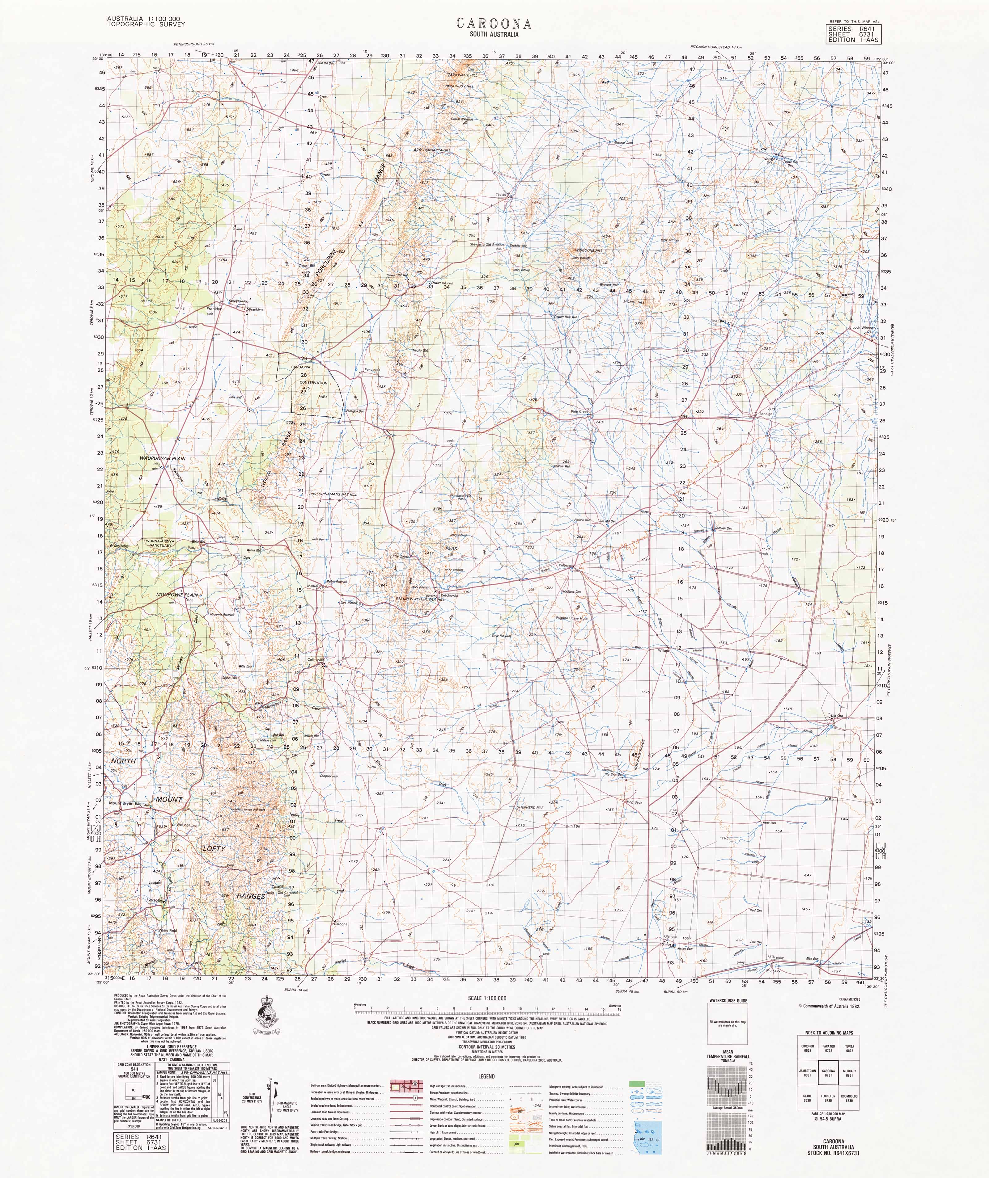 6731 Caroona 1:100,000 Scale Topographic Map - Perfect for Hiking, Camping & Outdoor Navigation in Australia