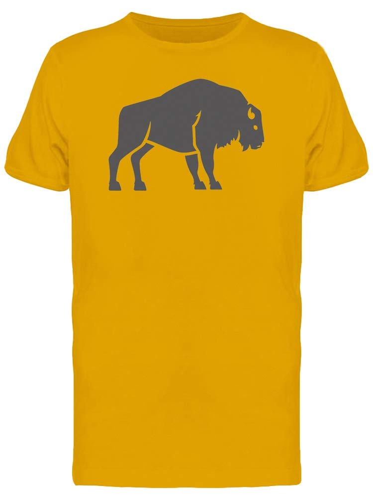 Bison Gray Silhouette T-Shirt for Men - Soft Cotton Graphic Tee for Casual Wear & Outdoor Adventures