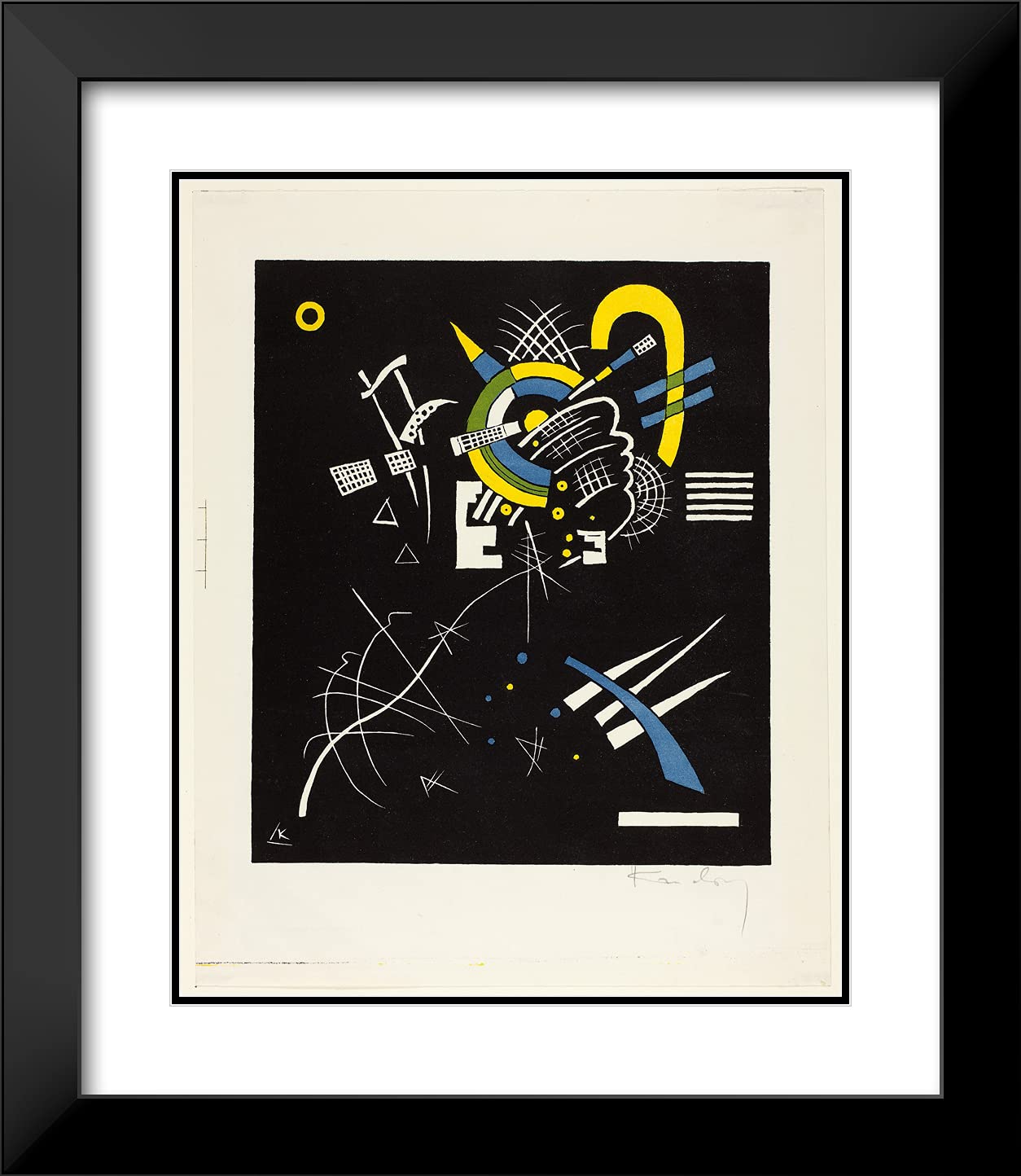 Wassily Kandinsky Small Worlds VII Art Print - 20x23 Black Modern Framed & Double Matted Wall Decor | Abstract Painting for Living Room, Office & Gallery Display