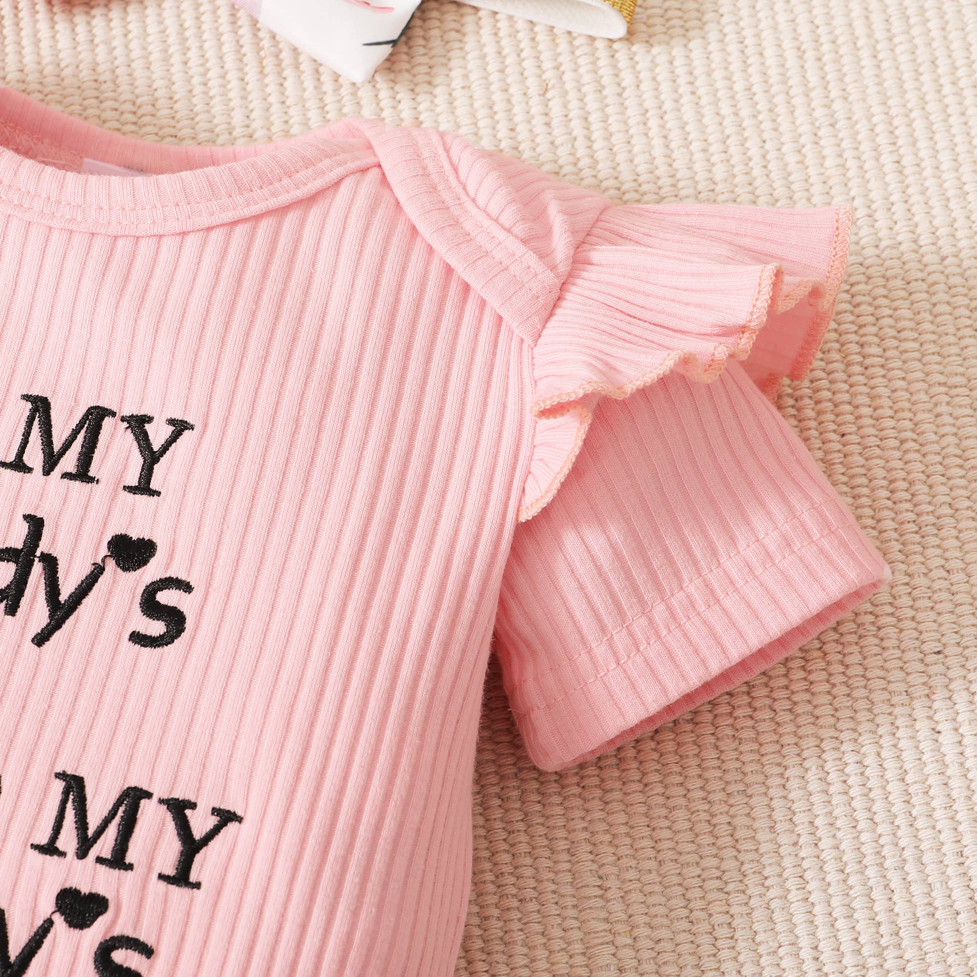 Adorable Baby Girl 3-Piece Outfit Set - Cute Matching Romper, Headband & Leggings | Perfect for Photoshoots, Birthday Parties & Daily Wear