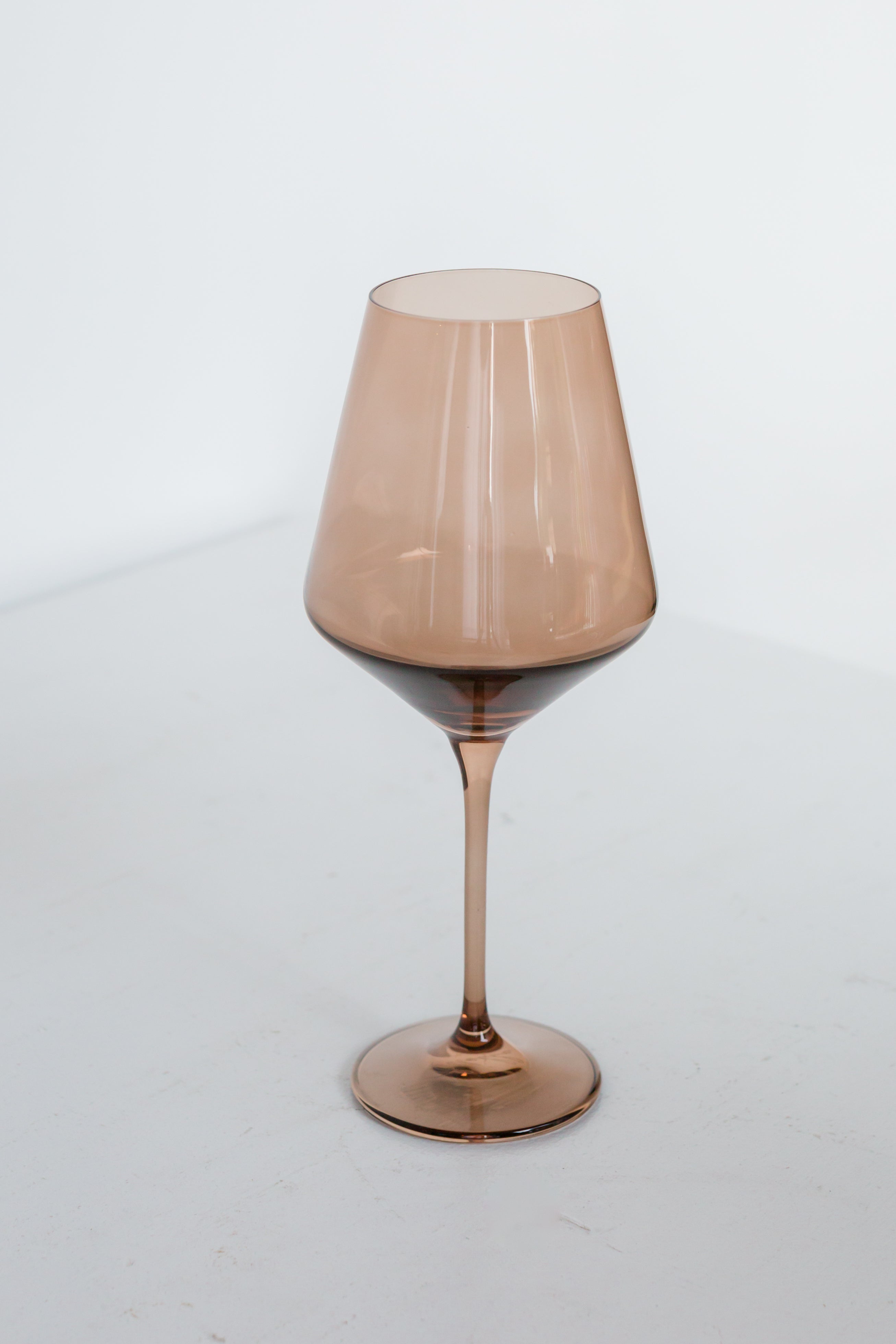 Estelle Colored Wine Glasses Set of 6 - Mocha Mousse (Amber Smoke) for Red Wine, White Wine & Cocktails | Elegant Stemware for Dinner Parties, Weddings & Home Entertaining