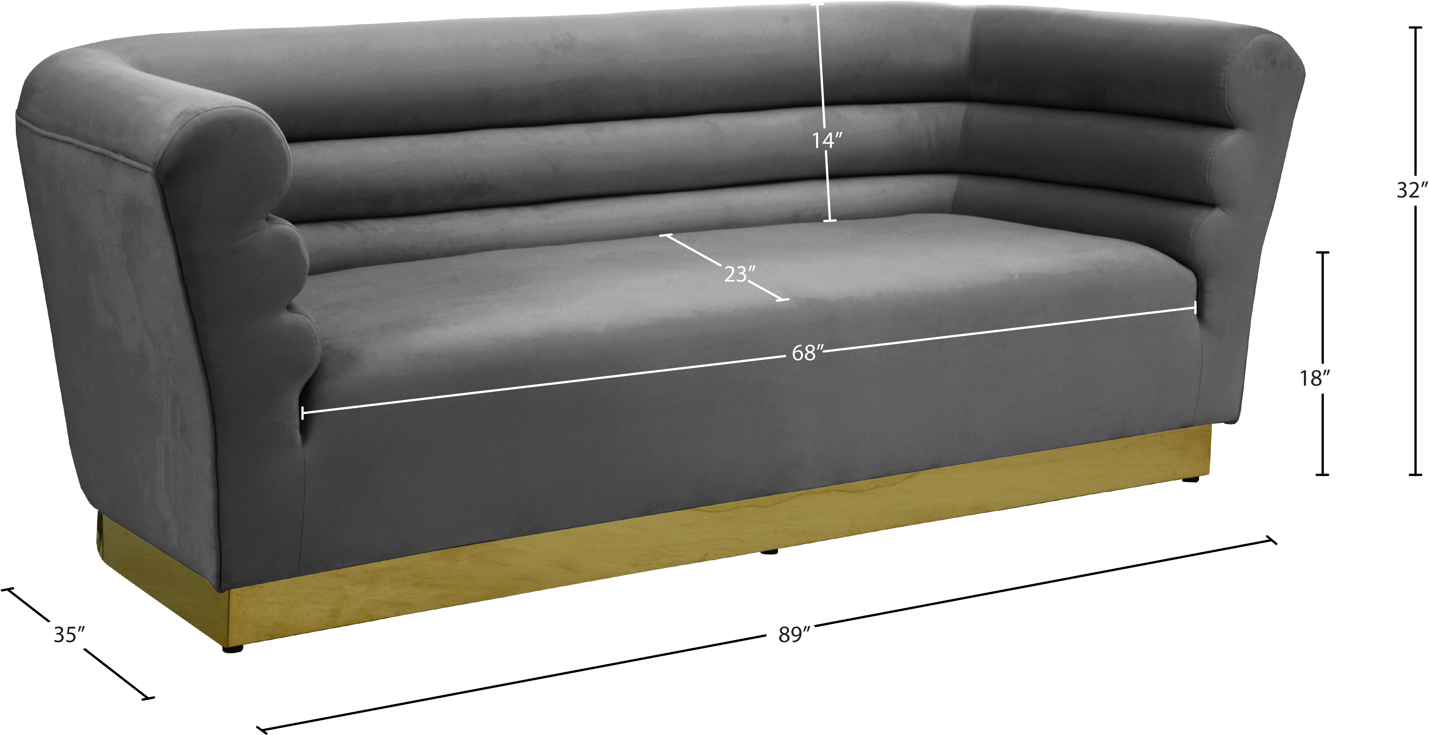 Luxury Bellini Velvet Sofa - Modern Plush Upholstered Couch for Living Room, Lounge & Home Decor - Soft Comfortable Sectional Sofa for Apartment, Dorm or Office