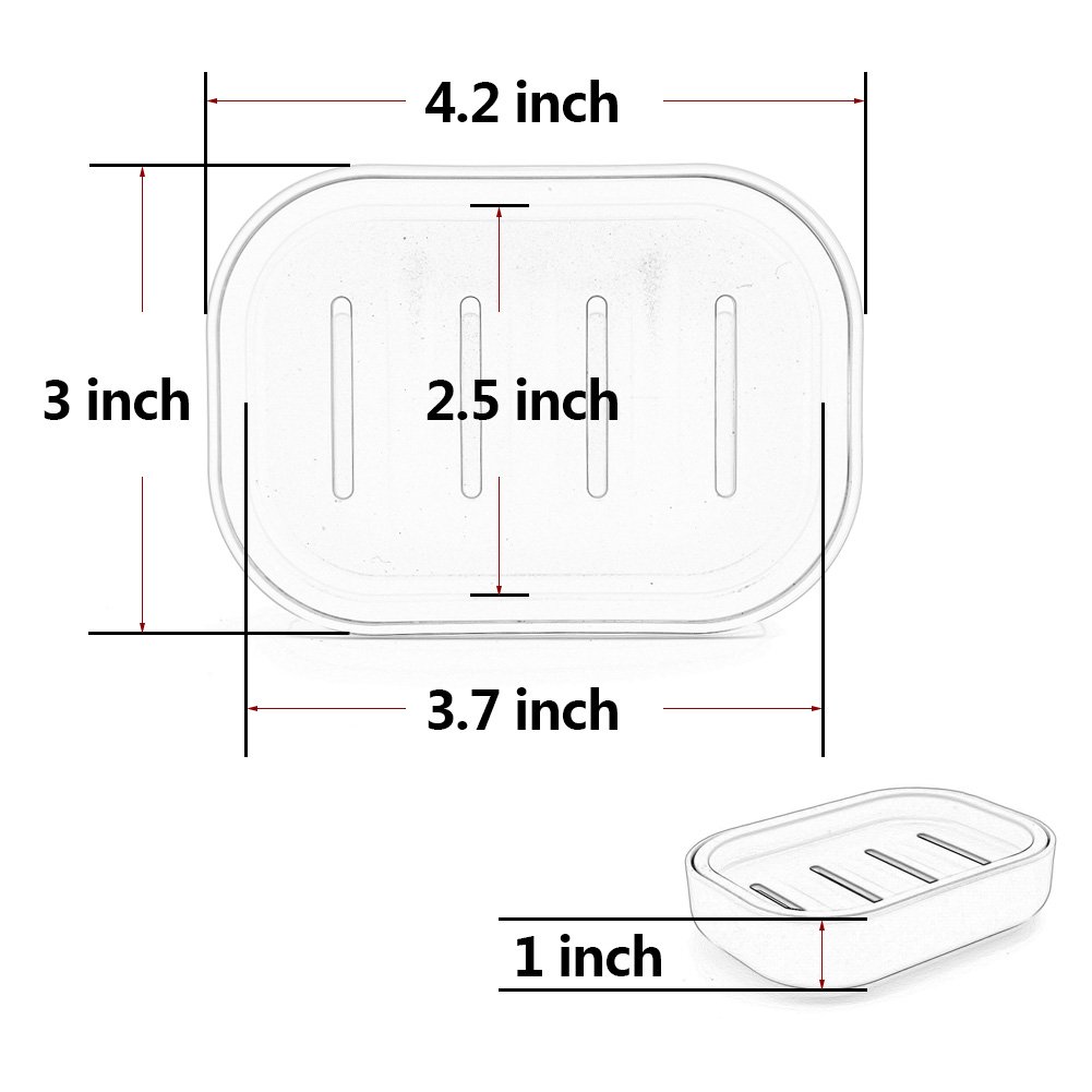 Plastic Soap Dish Holder with Drain Holes - Keeps Soap Dry & Hygienic, Easy to Clean Bathroom Organizer for Shower, Sink, and Countertop