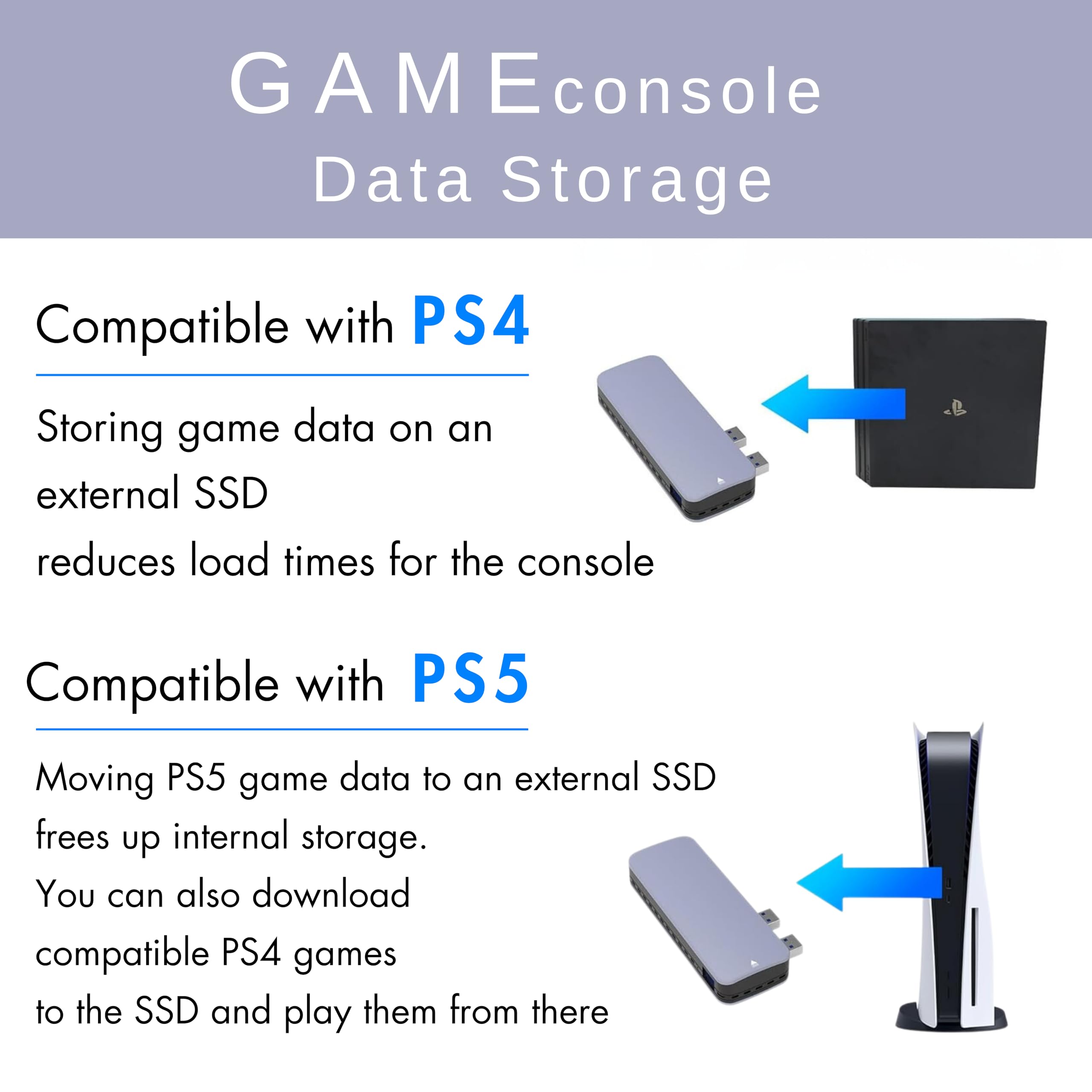 2TB External SSD Portable Solid State Drive - USB 3.2 Gen 2 with 1000MB/s Speed - Compatible with PS5, PS4, Windows & Mac - USB-C/USB-A Dual Interface - Perfect for Gaming, Video Editing & Data Storage (Model NV33502EX-GY)