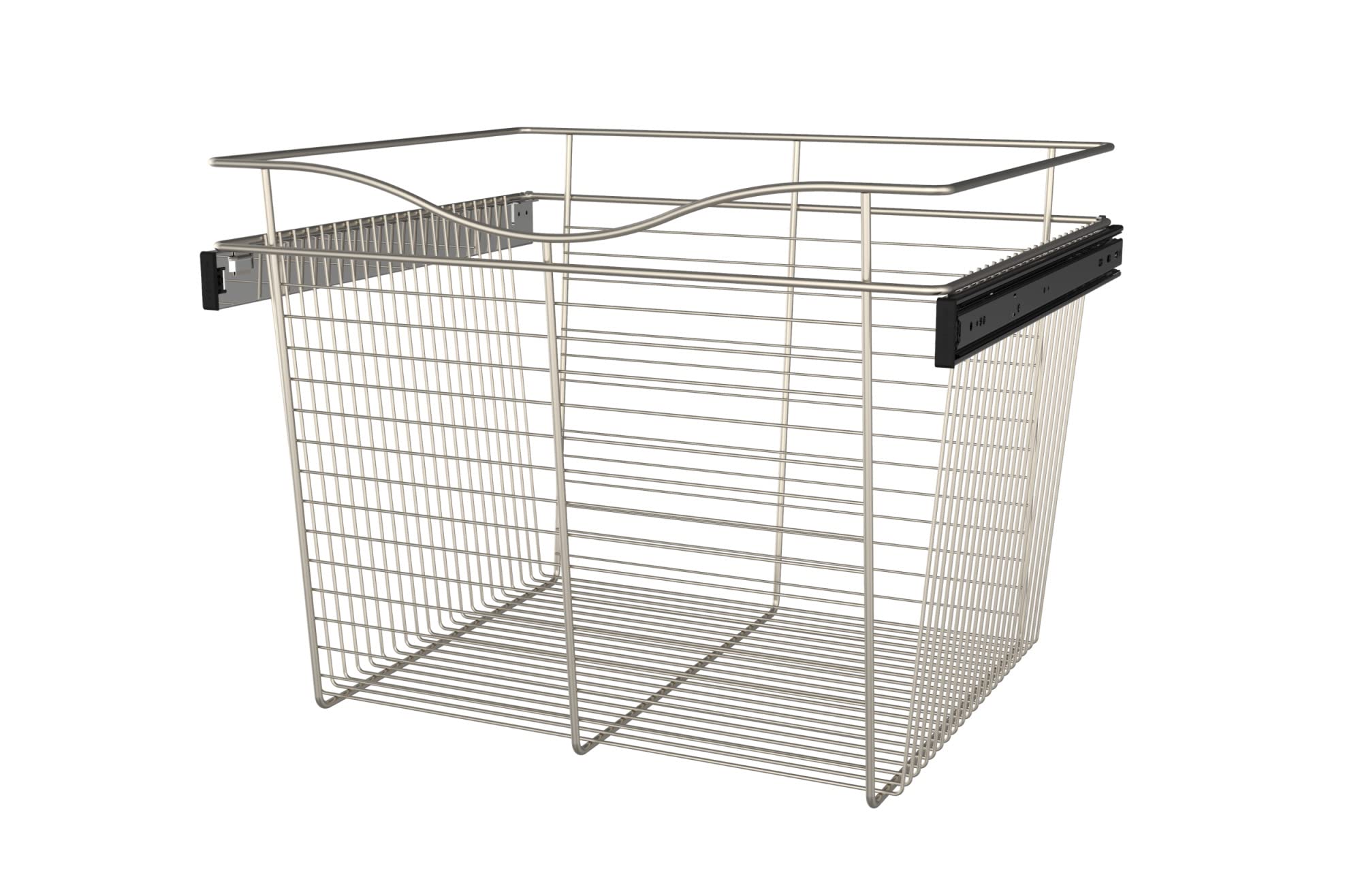 Rev-A-Shelf CB-242018SN-1 Satin Nickel Closet Pull-Out Basket - Space Saving Organizer for Bedroom, Bathroom & Walk-in Closet Storage