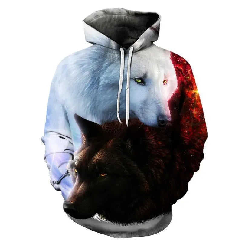 Wolf 3D Printed Hoodie for Men & Women - Stylish Unisex Pullover with Wolf Design - Perfect for Streetwear, Casual Outfits & Outdoor Activities