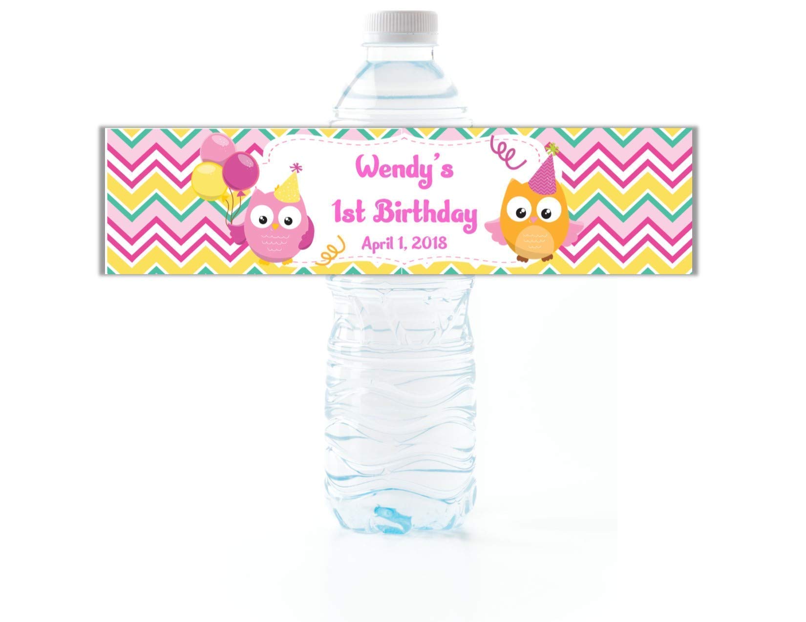 Personalized Owl Birthday Party Favors - Pack of 25 Peel & Stick Water Bottle Labels for Kids, Baby Showers & Themed Events - Perfect for Classroom Treats & Party Decorations