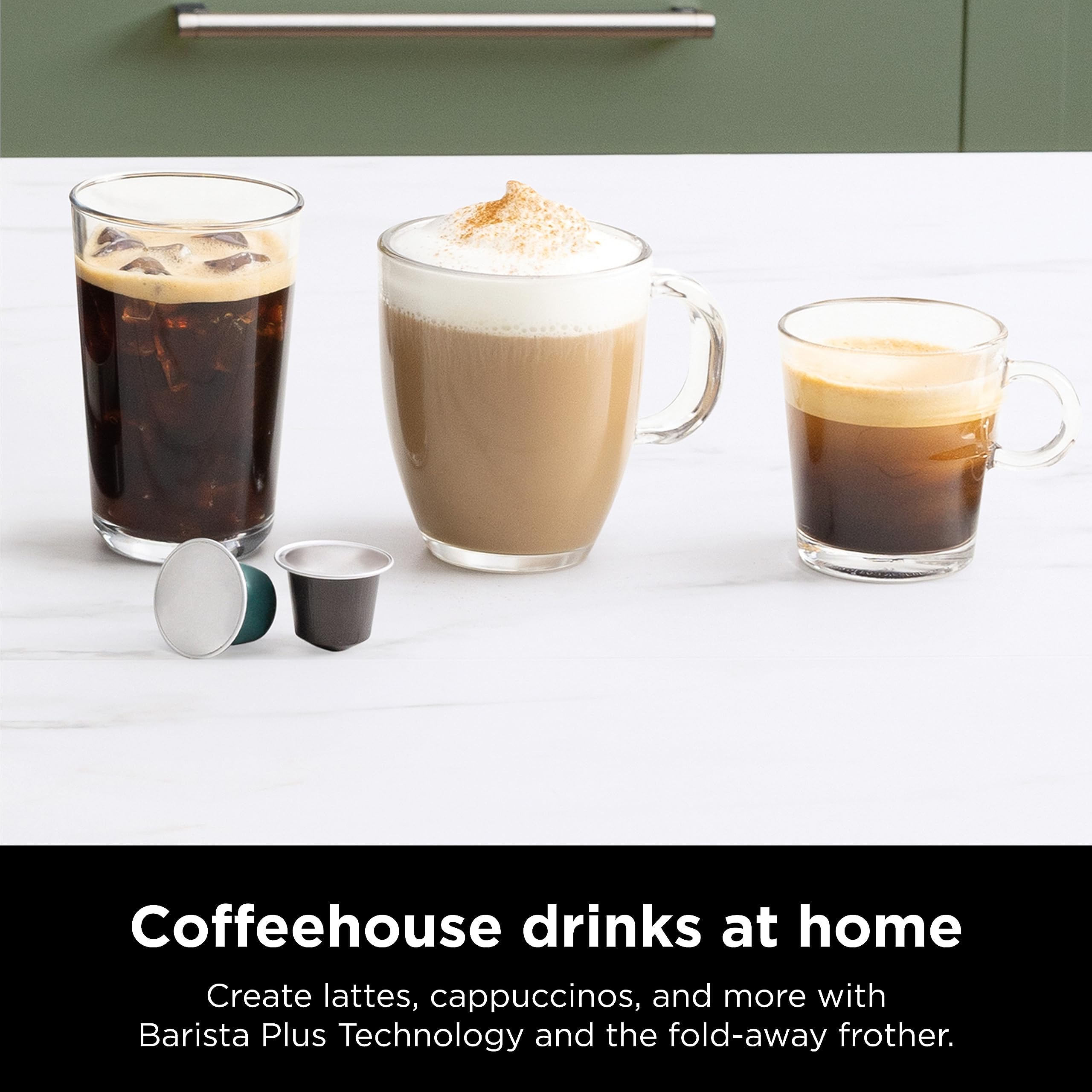 Ninja CFN601 Espresso & Coffee Maker with Built-in Frother - 3 Brew Styles, Single-Serve & Nespresso Capsule Compatible - Perfect for Espresso, Cappuccino & Latte at Home or Office (Black)