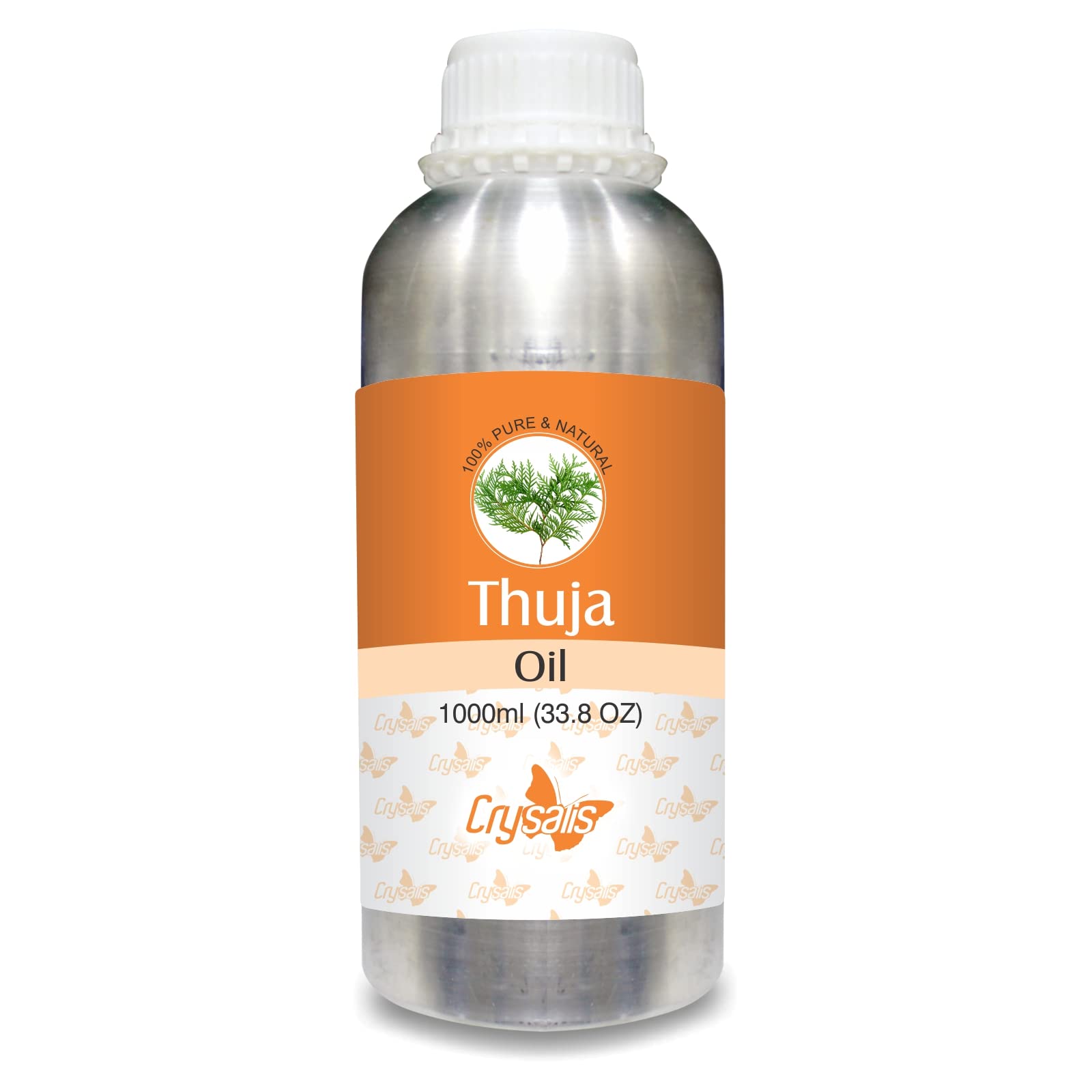 Pure Thuja Occidentalis Essential Oil - 100% Natural, 33.8 Fl Oz (1000ml) for Aromatherapy, Skin Care & Home Fragrance - Perfect for Diffusers, Massage & DIY Beauty Products