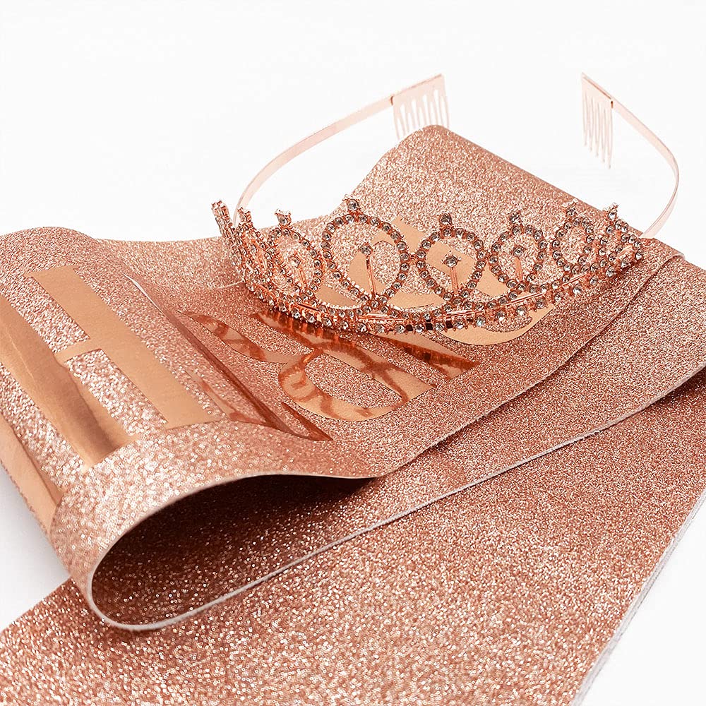 Elegant Birthday Crowns & Tiaras for Women - Glittering Birthday Sash for Queen Celebrations | Perfect for Birthday Parties, Bachelorette Events & Special Occasions