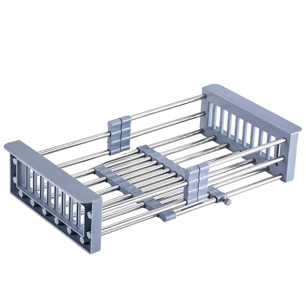 Adjustable Stainless Steel Retractable Kitchen Sink Drain Rack - Widened Edge & Reinforced Design for Dish Drying - Perfect for Small Spaces, RV Kitchens & Compact Households