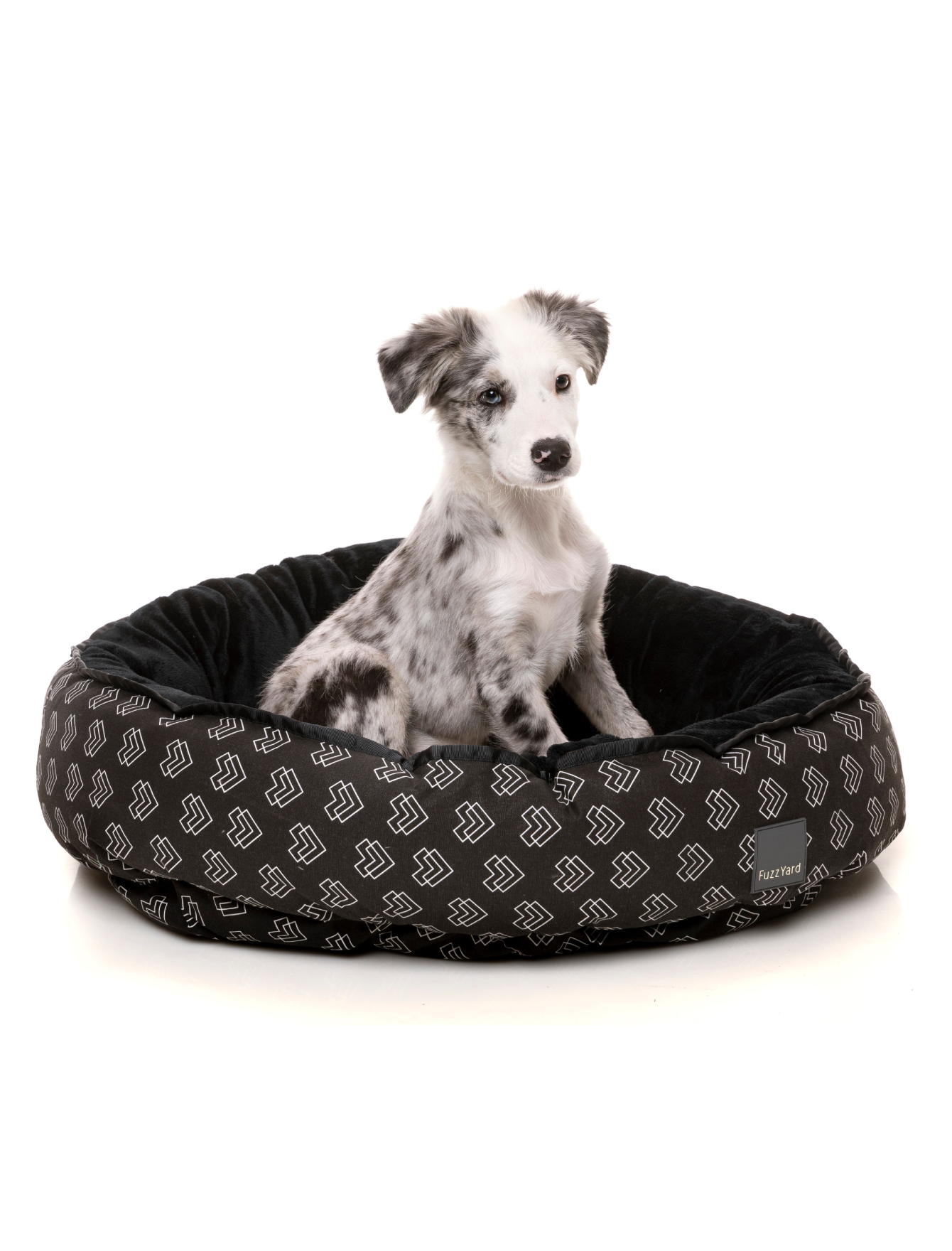 Fuzzy Reversible Dog & Cat Bed - Soft Plush Pet Bed for Small Medium Large Dogs & Cats - Nighthawk Design - Cozy Sleeping Mat for Pets - Perfect for Home, Crate & Travel Use