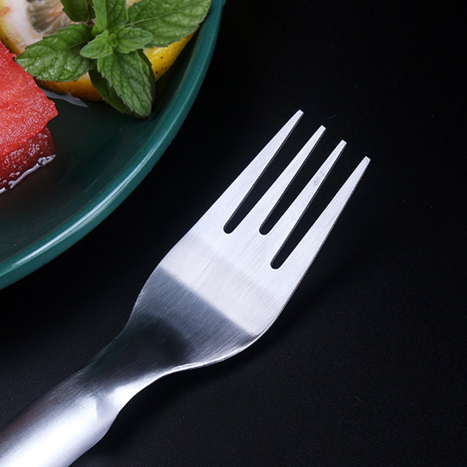 Stainless Steel Double-Ended Fruit Forks - Watermelon Cutter & Appetizer Picks Set - Lightweight Portable Kitchen Tools for Picnics, BBQs, and Party Snacks