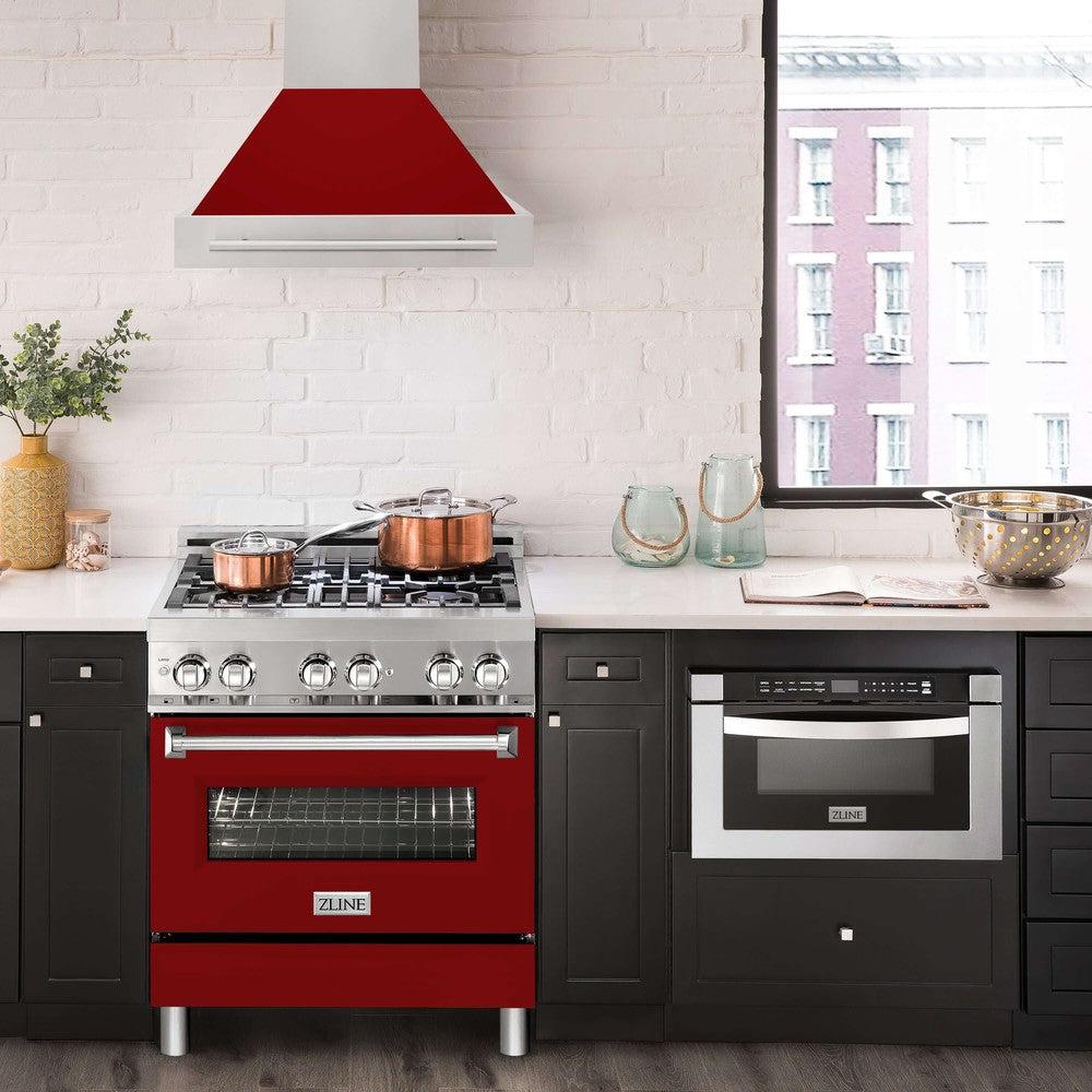 ZLINE 30 Inch Stainless Steel Range Hood - 5 Color Options with Stainless Steel Handle (8654STX 30) for Modern Kitchen Ventilation & Smoke Removal