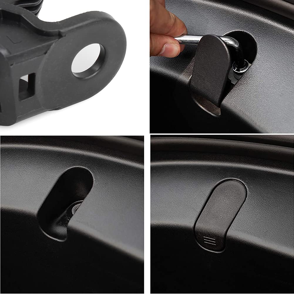Zcargel 2-Pack Invisible Car Trunk Hooks - Multi-Functional Cargo Hooks with Clip Bolt Cover for Tesla Model 3 - Perfect for Securing Groceries, Luggage & Shopping Bags in Front Trunk