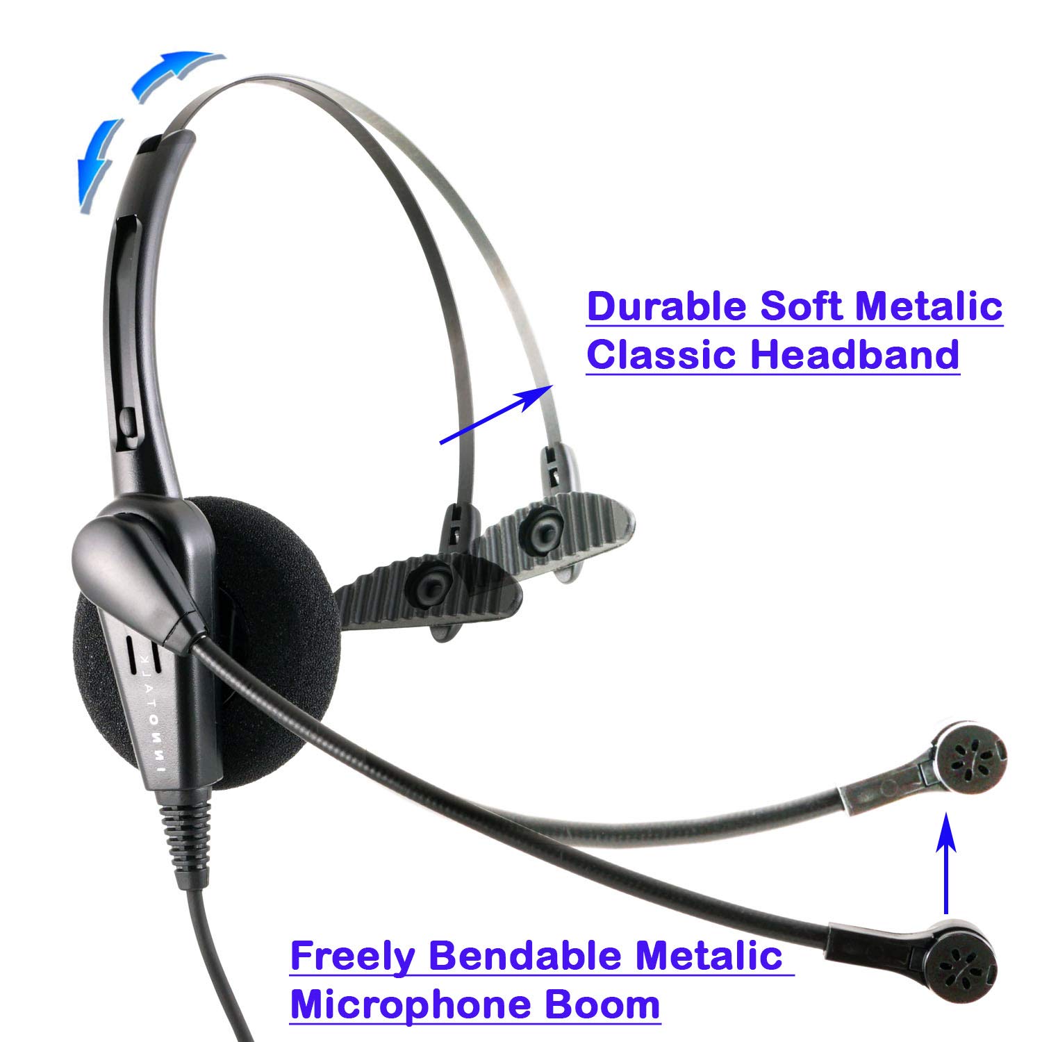 INNOTALK USB Computer Headset - Cost Effective & Durable Call Center Headset for Softphones (Teams, Skype for Business, Cisco Jabber) - Perfect for Remote Work & Customer Service