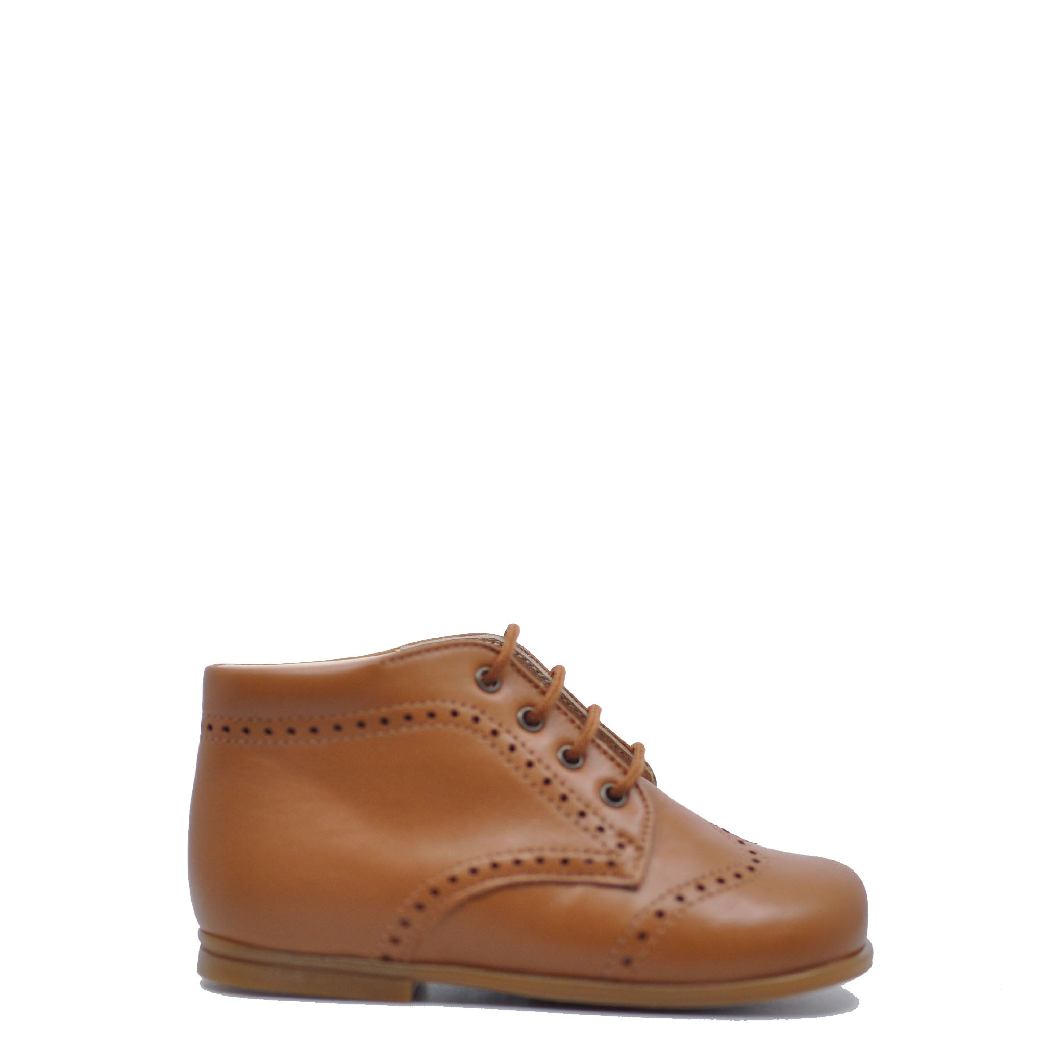 Beberlis Tan Wingtip Baby Booties - Classic Leather Oxford Style Shoes for Infants & Toddlers - Perfect for First Steps, Special Occasions & Photo Shoots