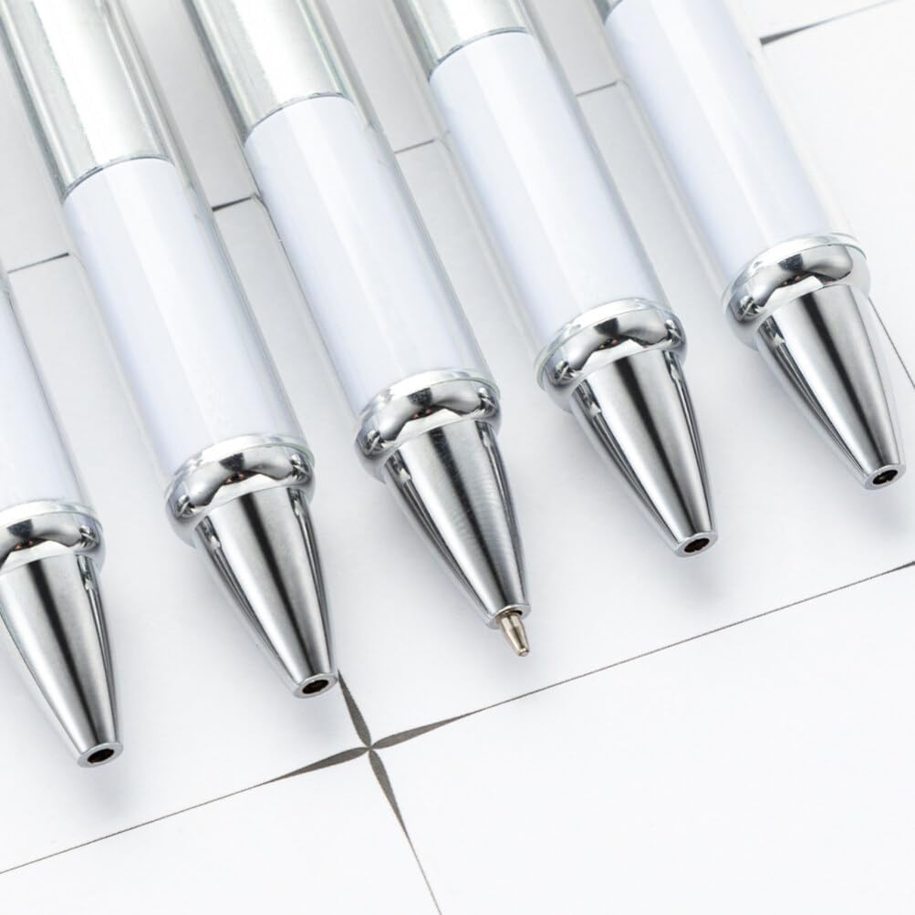EXCEART 5-Pack Beadable Ballpoint Pens with Gel Ink - Retractable DIY Craft Pens for Office, School & Gift Making | Perfect for Jewelry Design, Scrapbooking & Personalized Gifts