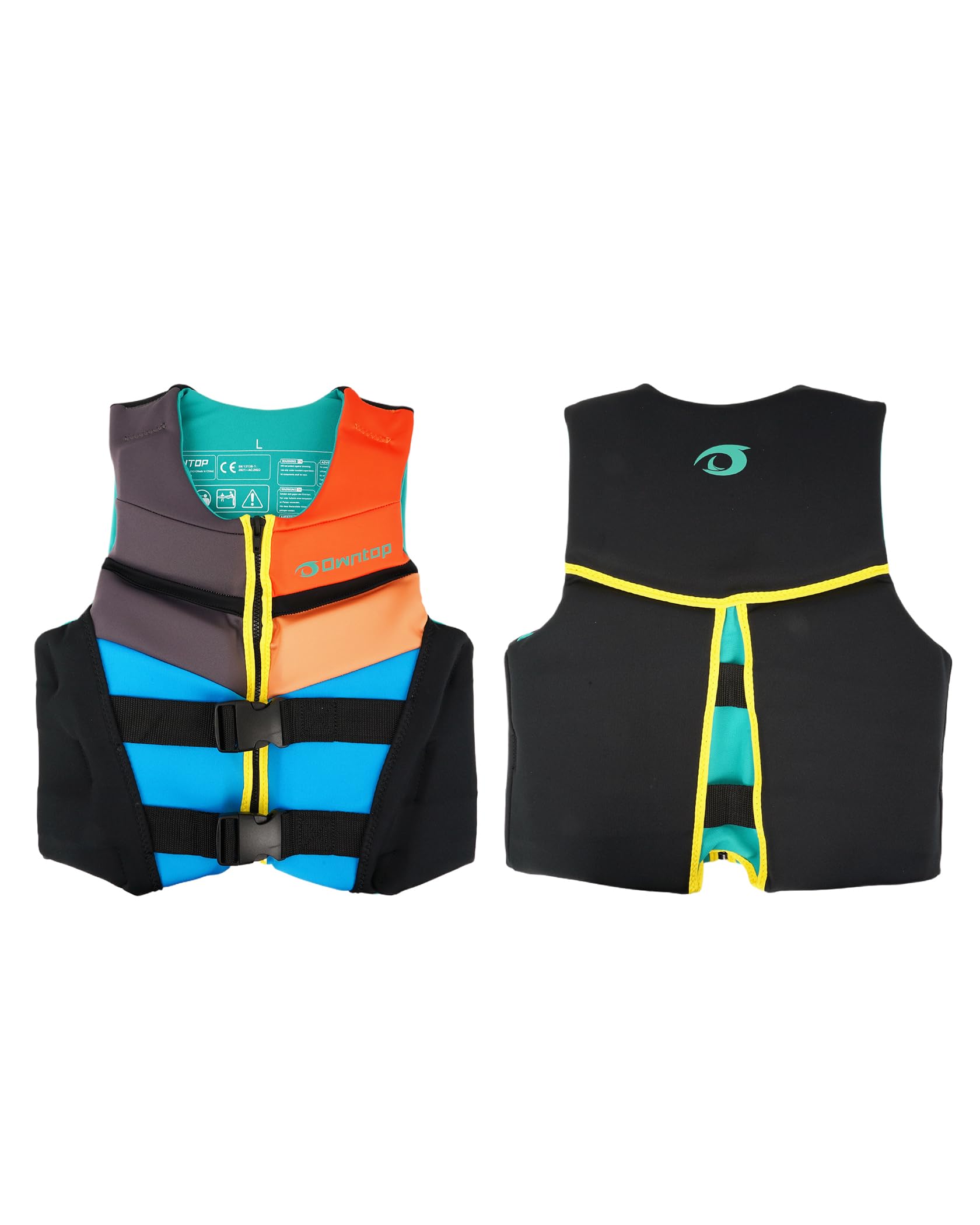 Owntop Youth Kids Swim Vest - Lightweight & Quick-Dry Adjustable Buoyancy Aid with Buckles & Zipper - Perfect for Kayaking, Swimming Lessons, Boating & Water Sports - Fits 50-125 lbs - Ideal for Pool, Beach & Lake Activities