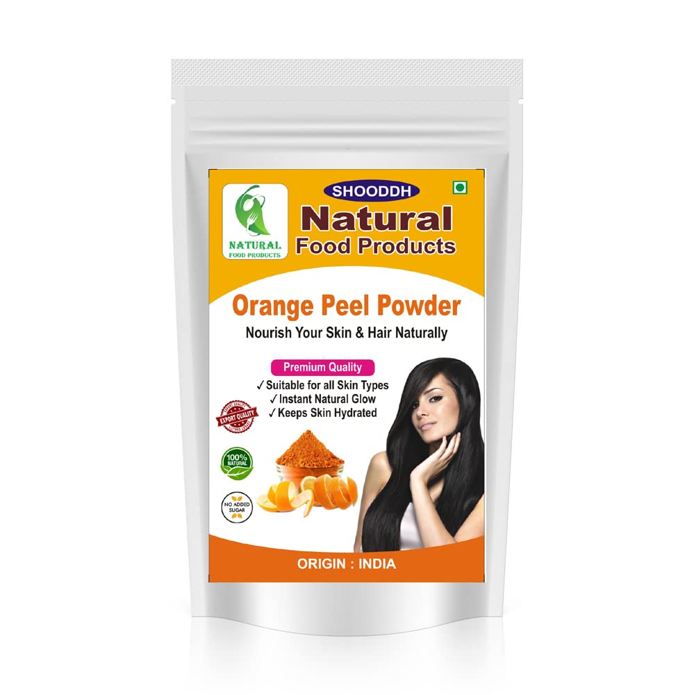 SHOODDH Natural Orange Peel Powder for Skin Lightening & Tan Removal - Vitamin C Face Mask for Glowing Skin, Oil Control & Scar Reduction | Chemical-Free, Antioxidant-Rich 250g | Perfect for DIY Skincare & Spa Treatments