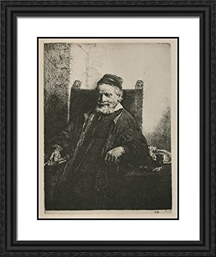 Black Ornate Wood Frame with Double Matting