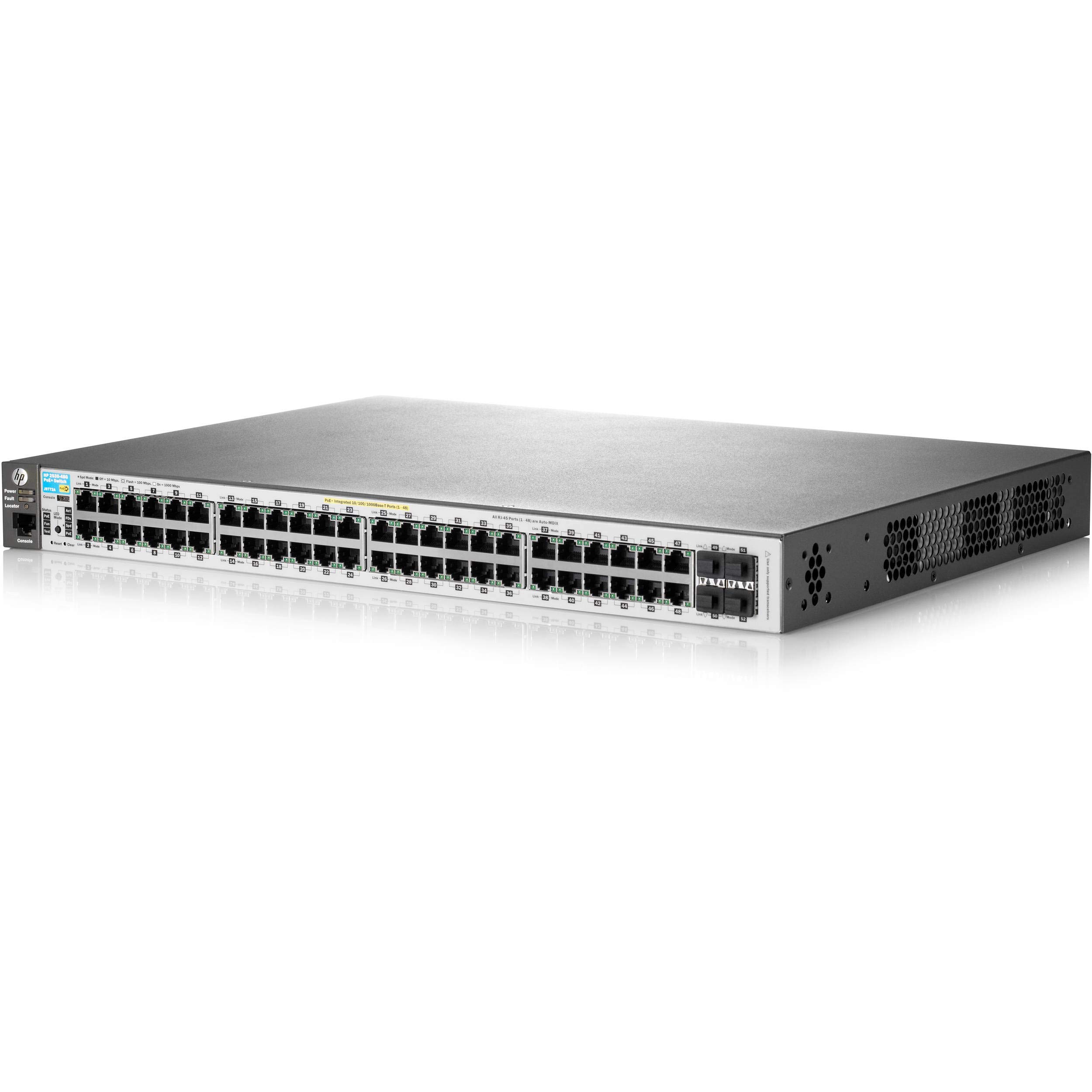 HP J9772A 2530-48G-PoE+ 48-Port Gigabit Managed Network Switch with PoE+ Support | Ideal for Office, Data Center & Enterprise Networking