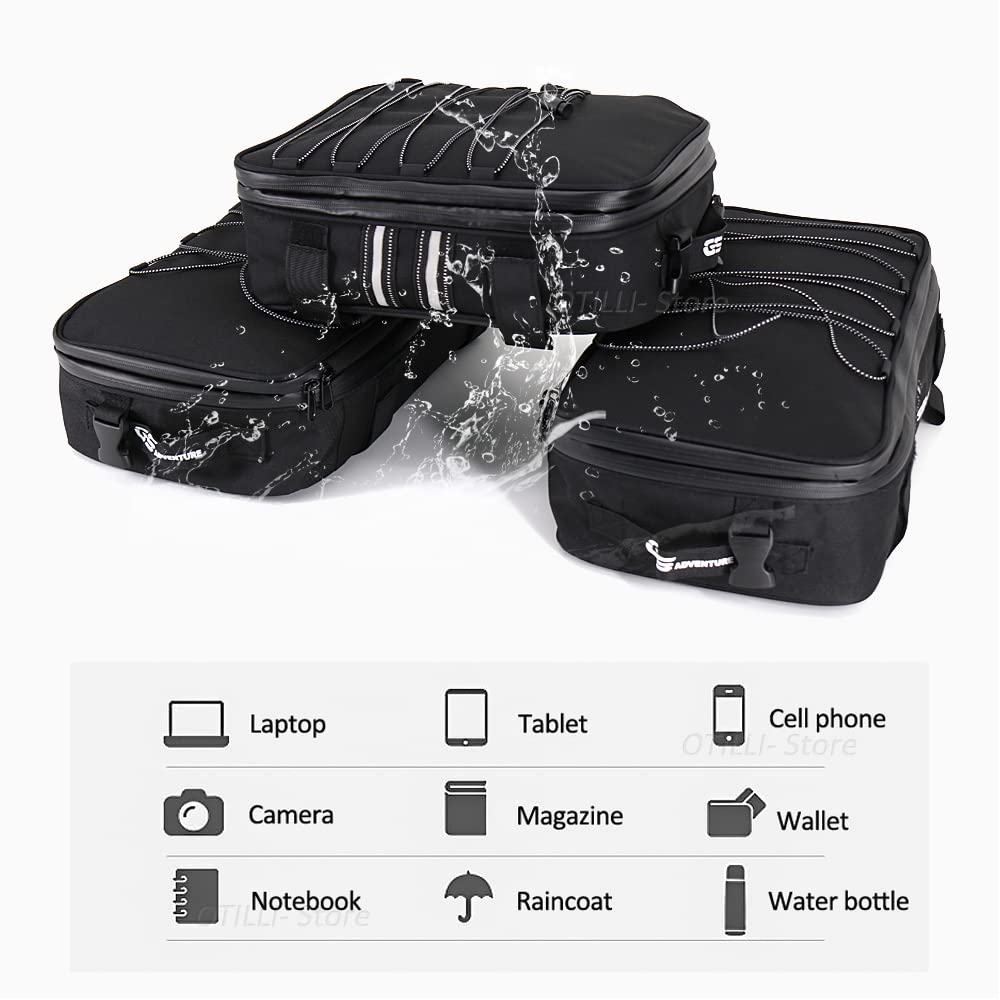 Waterproof Motorcycle Top Case Luggage Set for BMW F800, 850GS, R1150GS, R1200, 1250RT, S1000XR, K1600B, K1600GT/L, G310GS, F900R - 3-Piece Durable Storage Bags for Adventure Touring & Long-Distance Rides