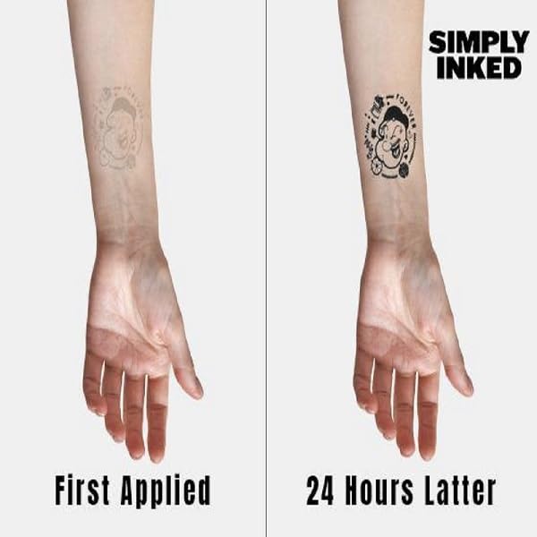 Simply Inked Minimal Heart Semi-Permanent Tattoo - Waterproof Temporary Tattoo Sticker for Women, Men, Girls & Boys (2x2 Inch, Black) | Perfect for Parties, Festivals, Beach Days & Self-Expression