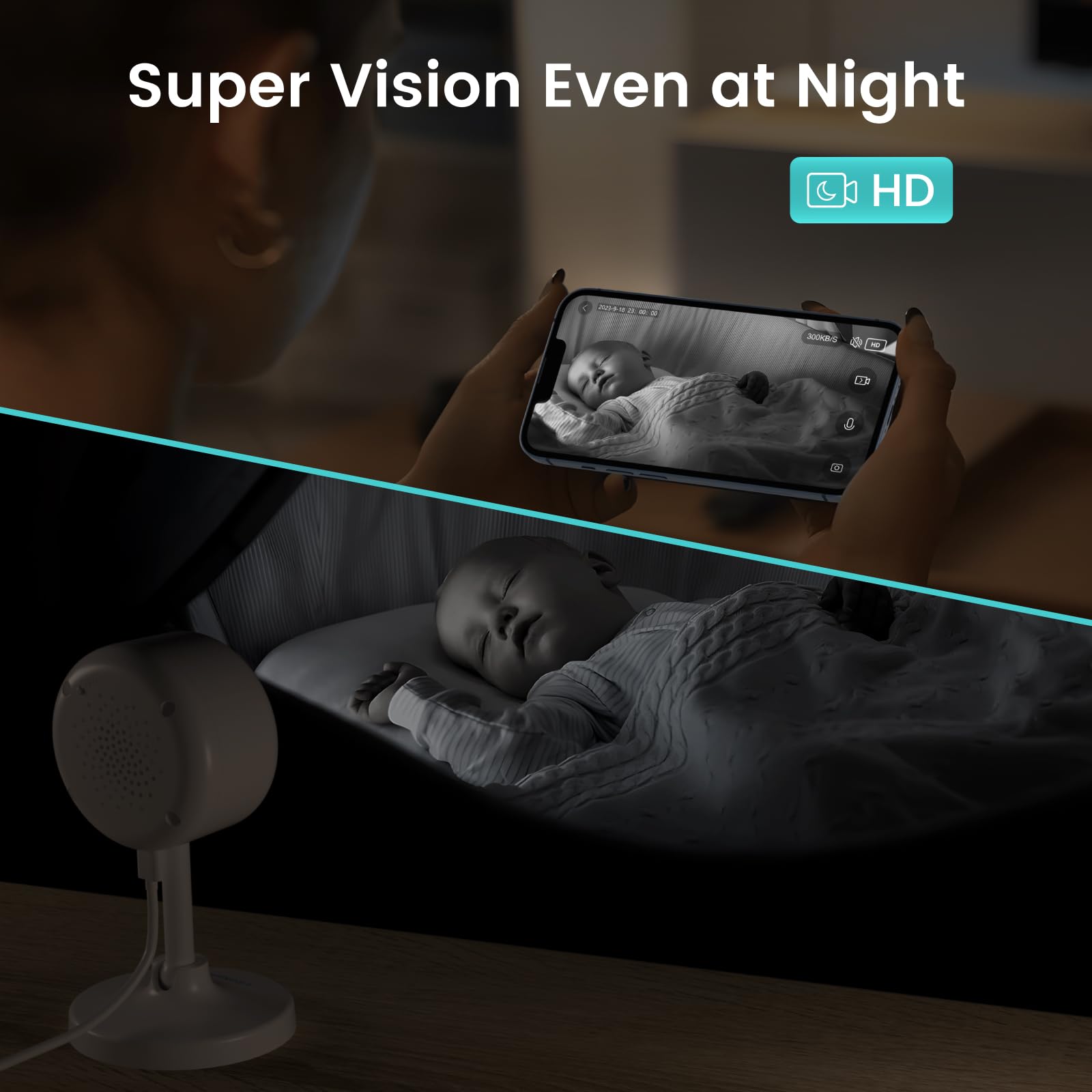 Litokam 1080P Wireless Indoor Security Camera with Night Vision - Baby/Pet/Elderly Monitor, 2.4GHz WiFi, Human Motion Detection, Alexa Compatible - Ideal for Home Security, Nursery Monitoring & Pet Watching