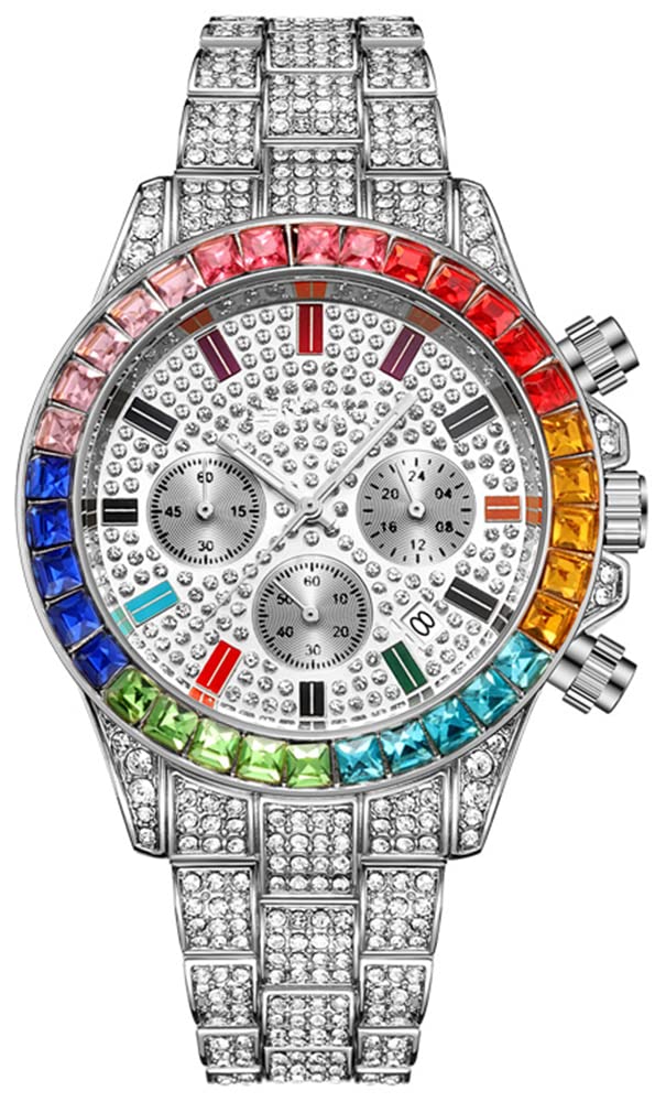 Luxury Men's & Women's Watches - Quartz Movement, Crystal Rhinestone Diamond Stainless Steel Watch for Formal & Casual Wear - Perfect for Business, Parties & Everyday Use