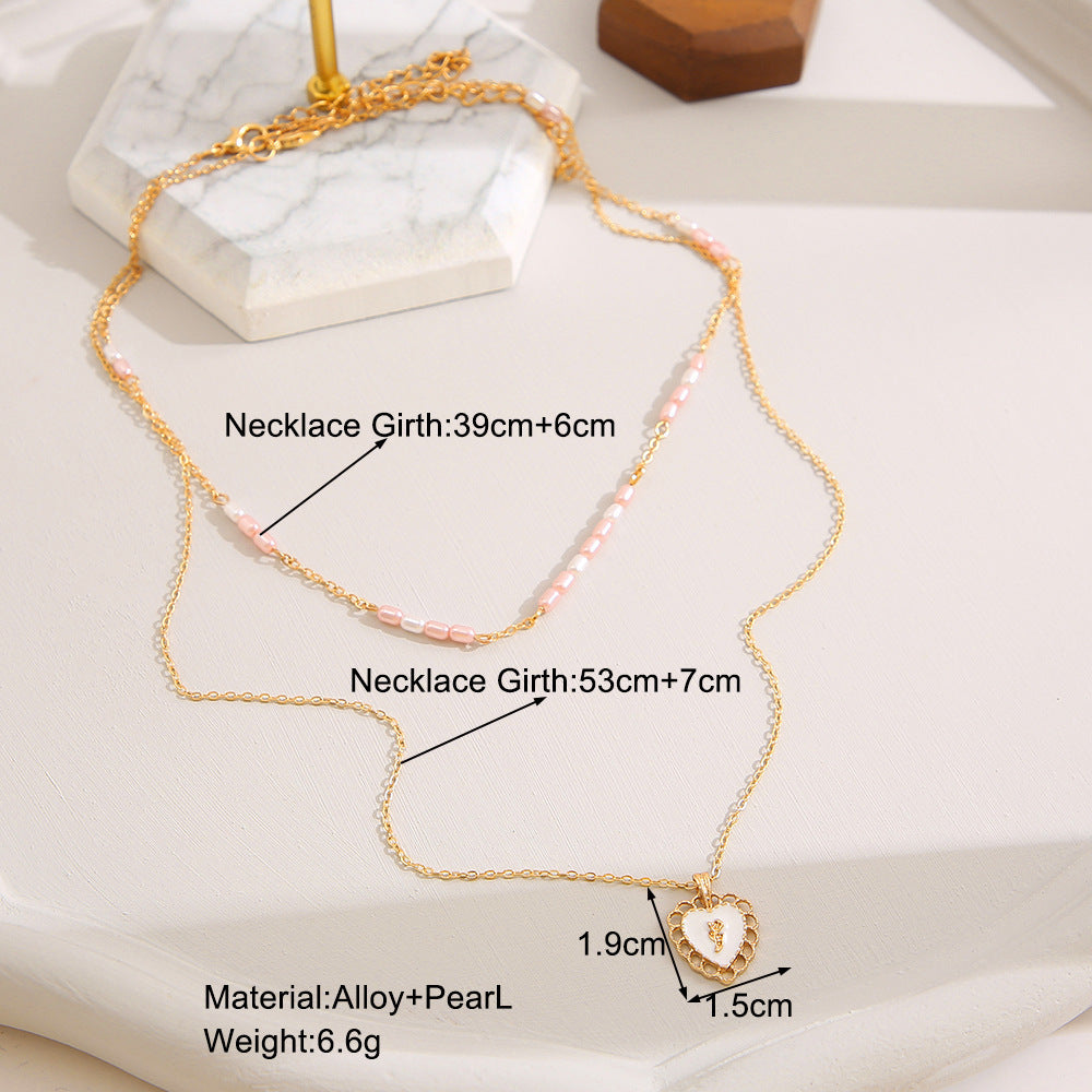 Minimalist Pearl Heart Layering Pendant Necklace for Women - Dainty Gold/Silver Jewelry Gift for Her | HN2323 | Perfect for Valentine's Day, Anniversary & Everyday Elegance