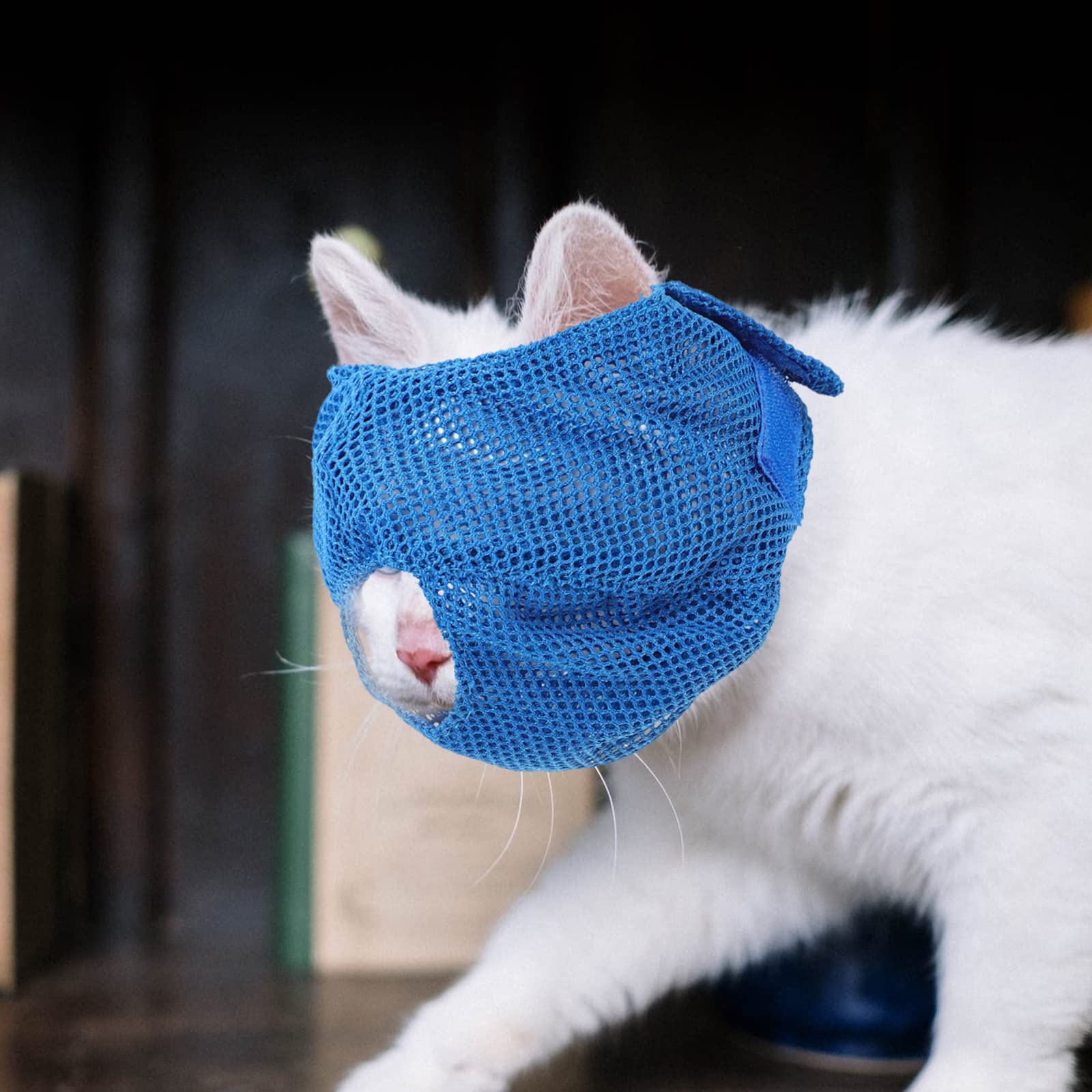 iplusmile Breathable Cat Muzzle - Soft Fabric Headgear for Biting & Scratching Prevention, Adjustable Kitten & Dog Muzzle Tool for Grooming, Vet Visits & Nail Trimming - Durable Polyester Pet Safety Gear