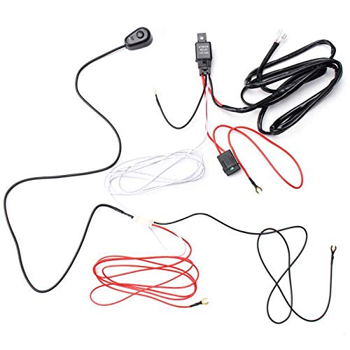NLXTXQC 2M Car LED Light Bar Wiring Harness Kit with Relay & Fuse - 12V/24V Waterproof Off-Road Lighting for Trucks, Jeeps, ATVs | Perfect for Night Driving, Camping & Work Lamps